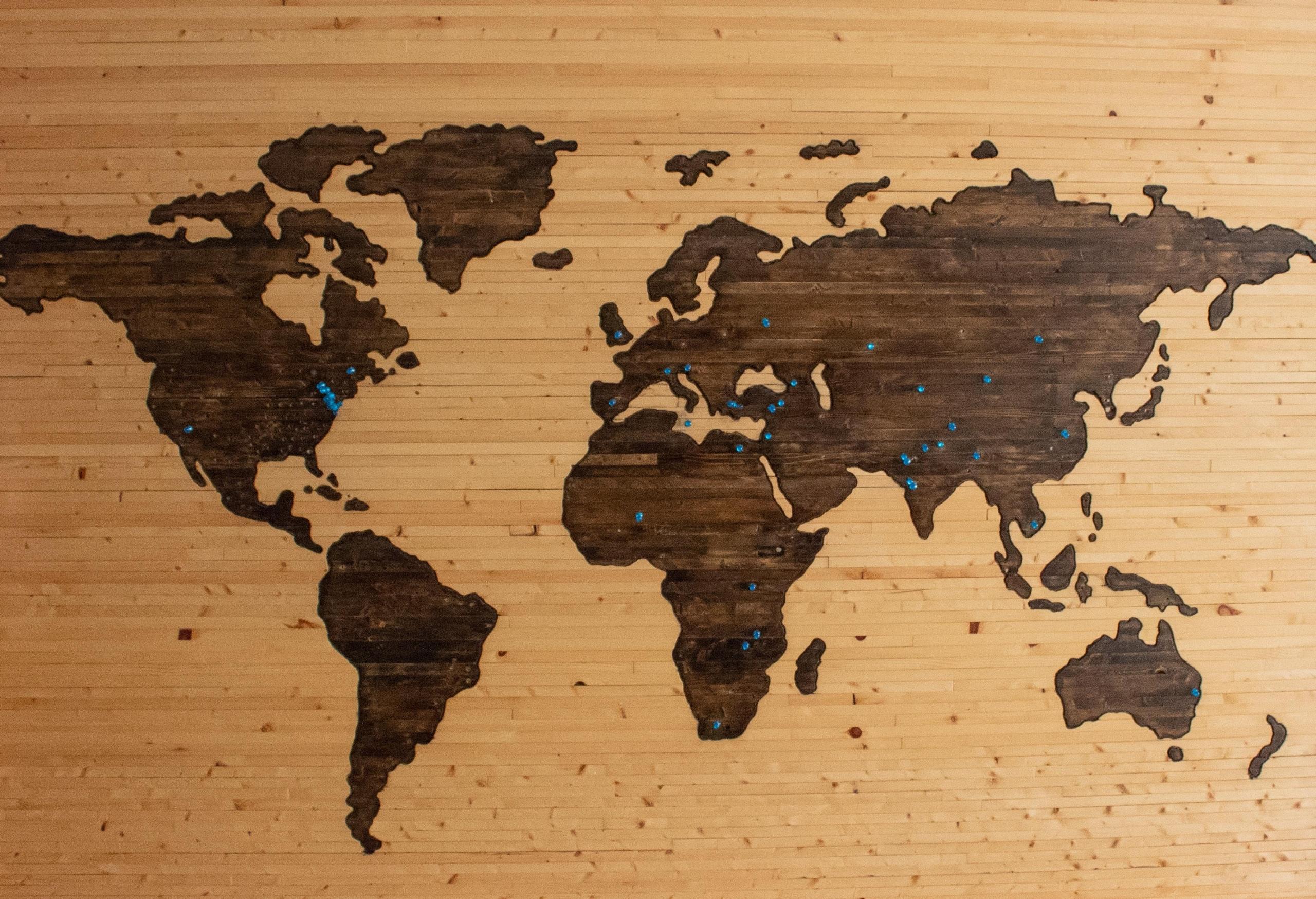 world map showing continents