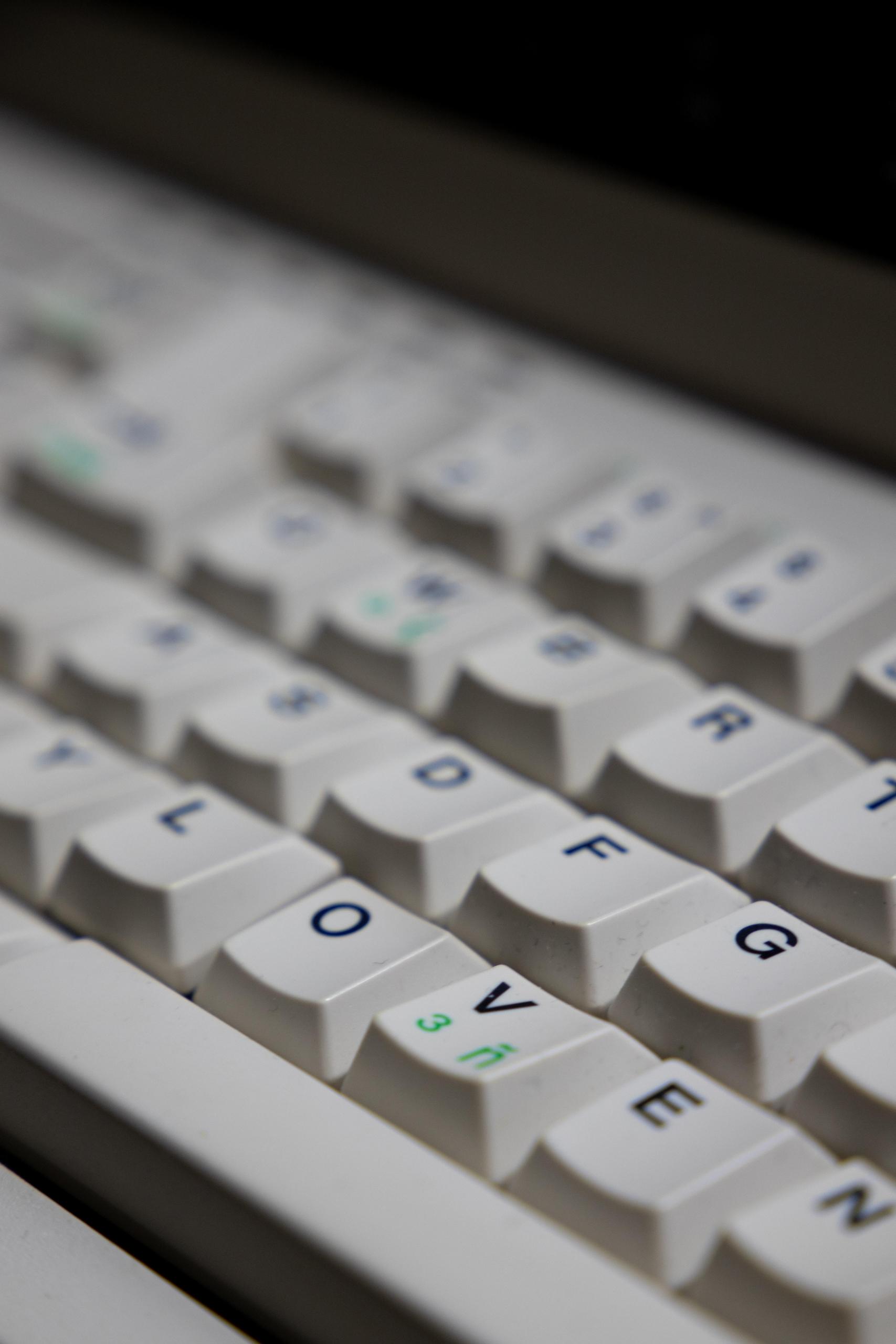 Keyboard keys.