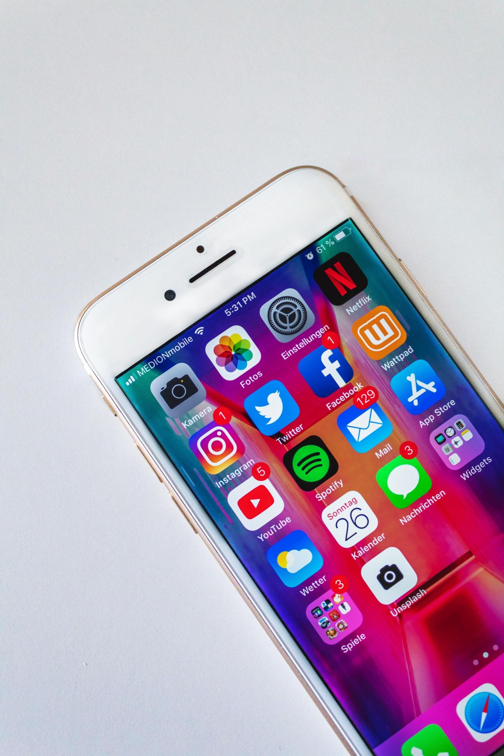 Smartphone with lots of apps.