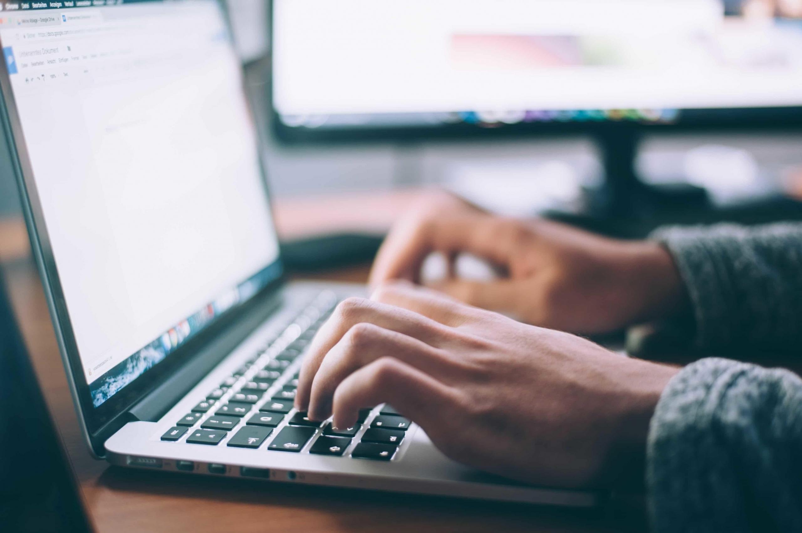 person working on a computer