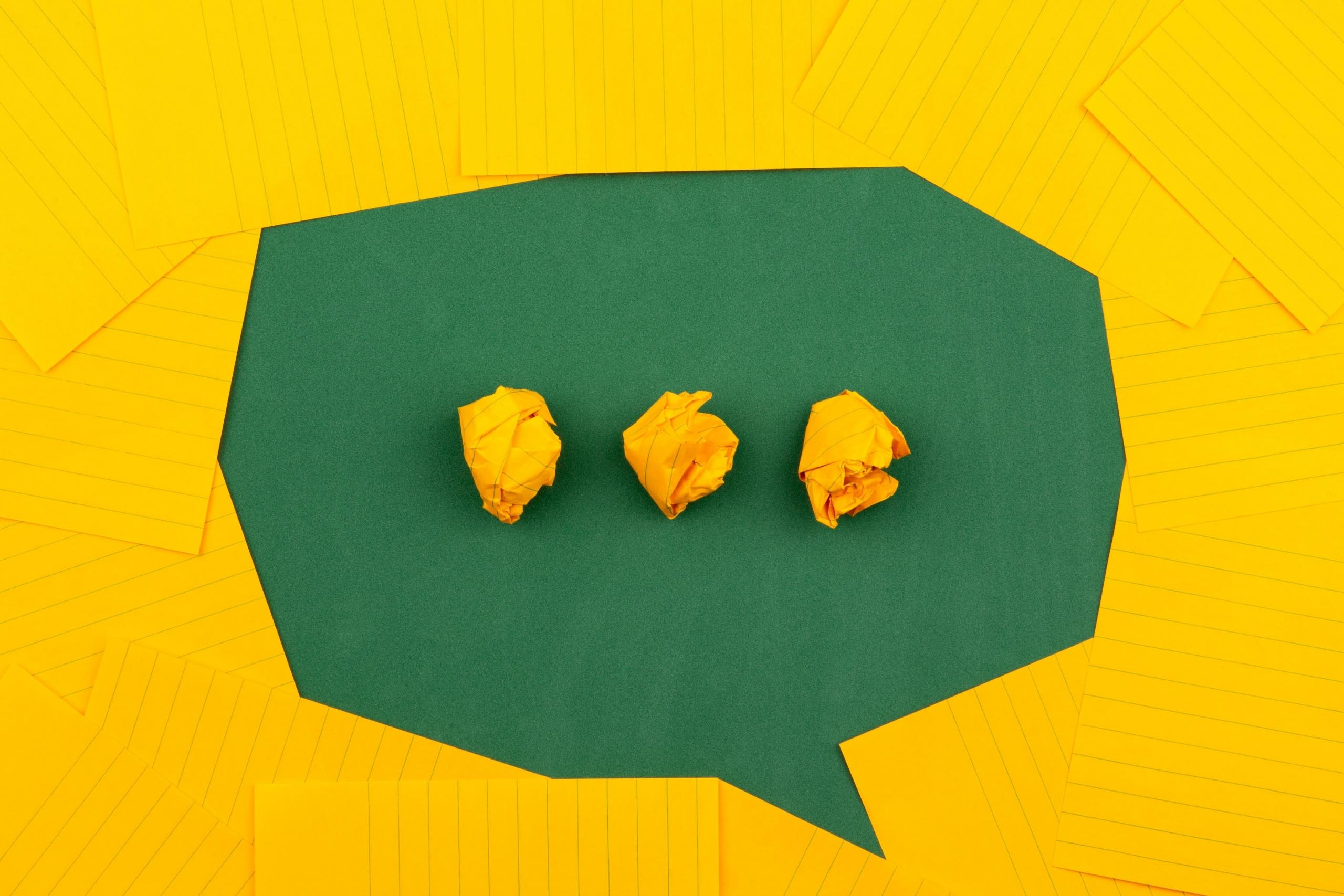 Speech bubble made with paper