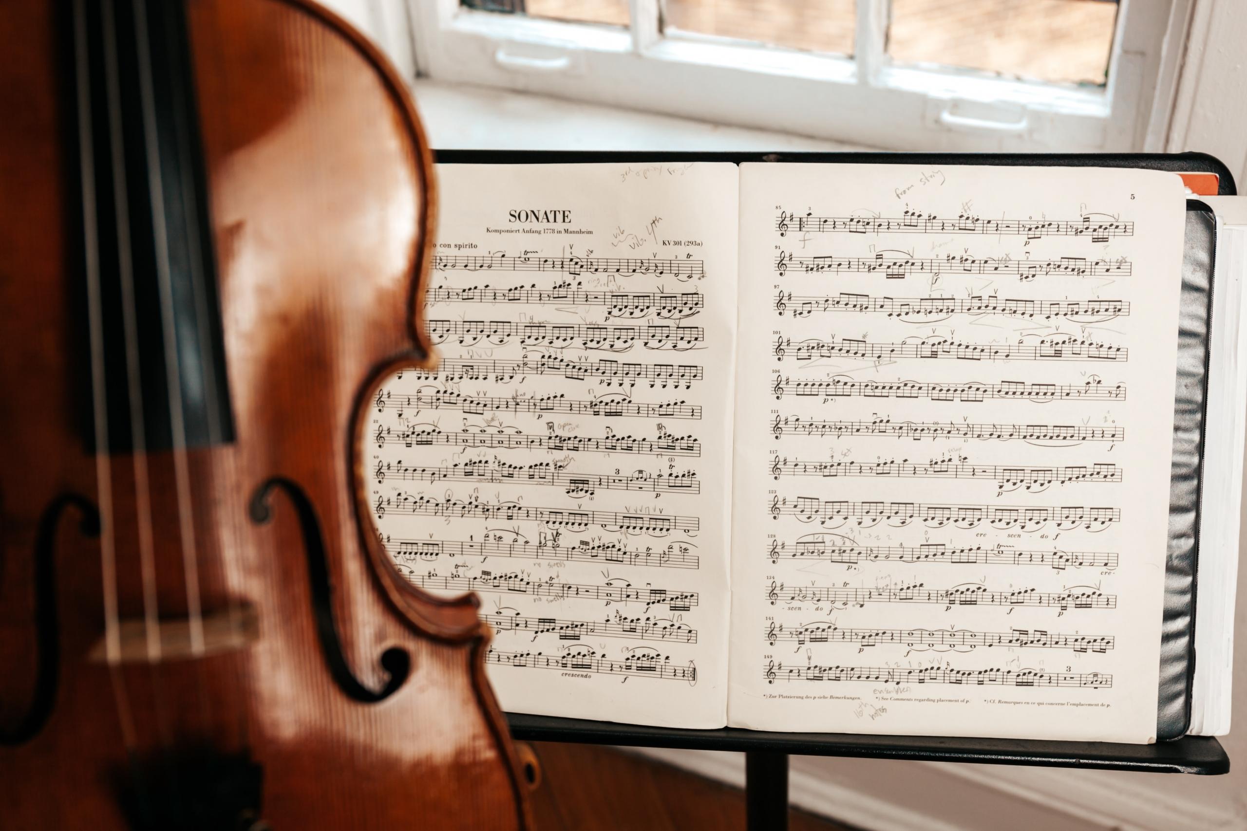 Violin and sheet music