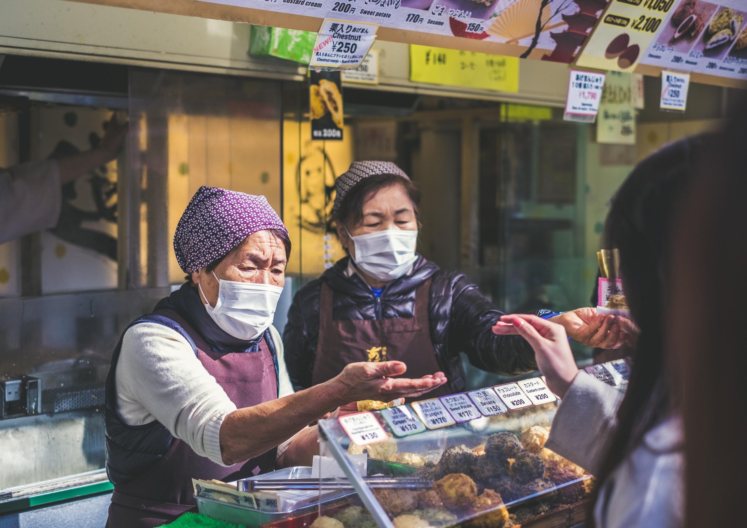 conversing with locals