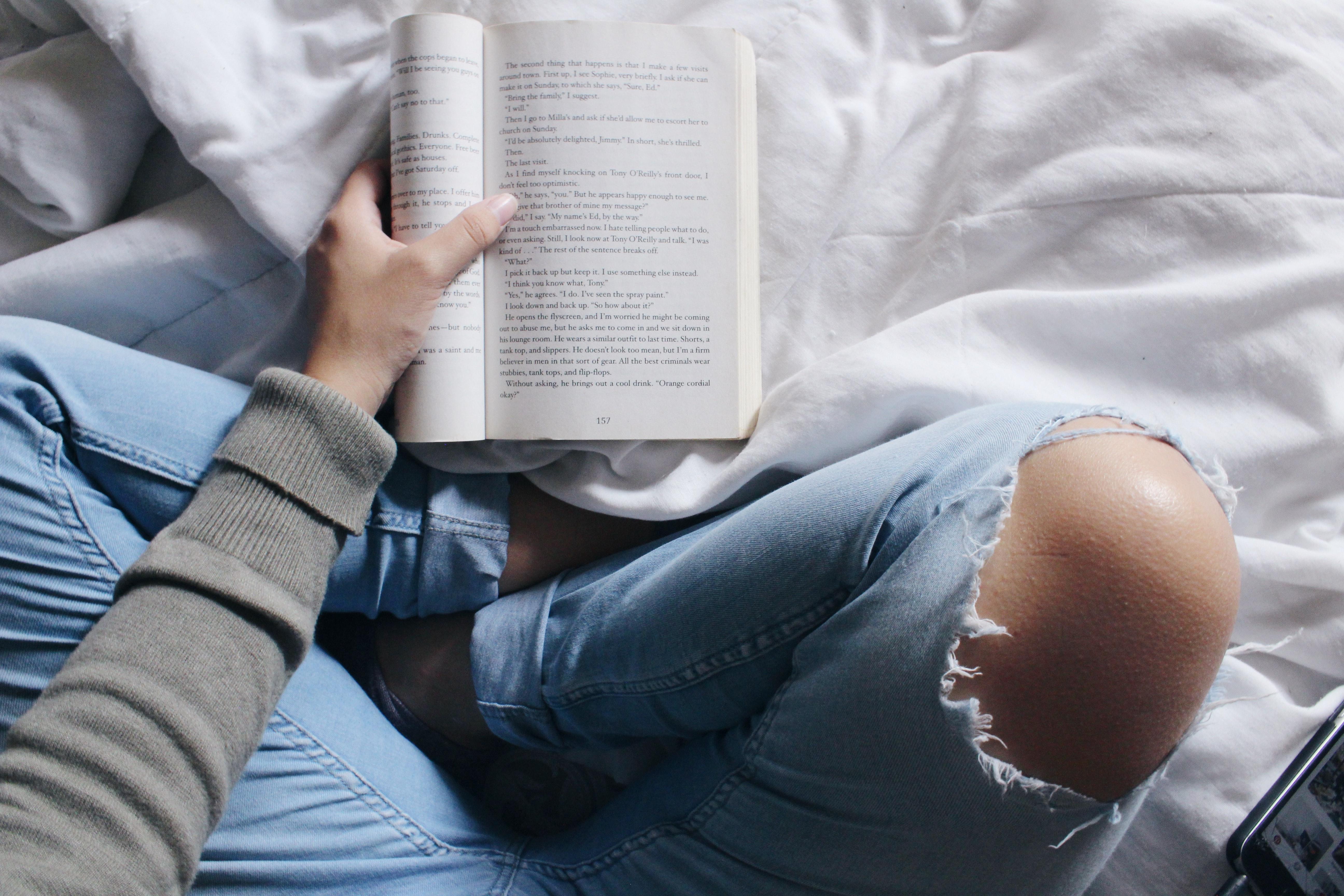 reading a book