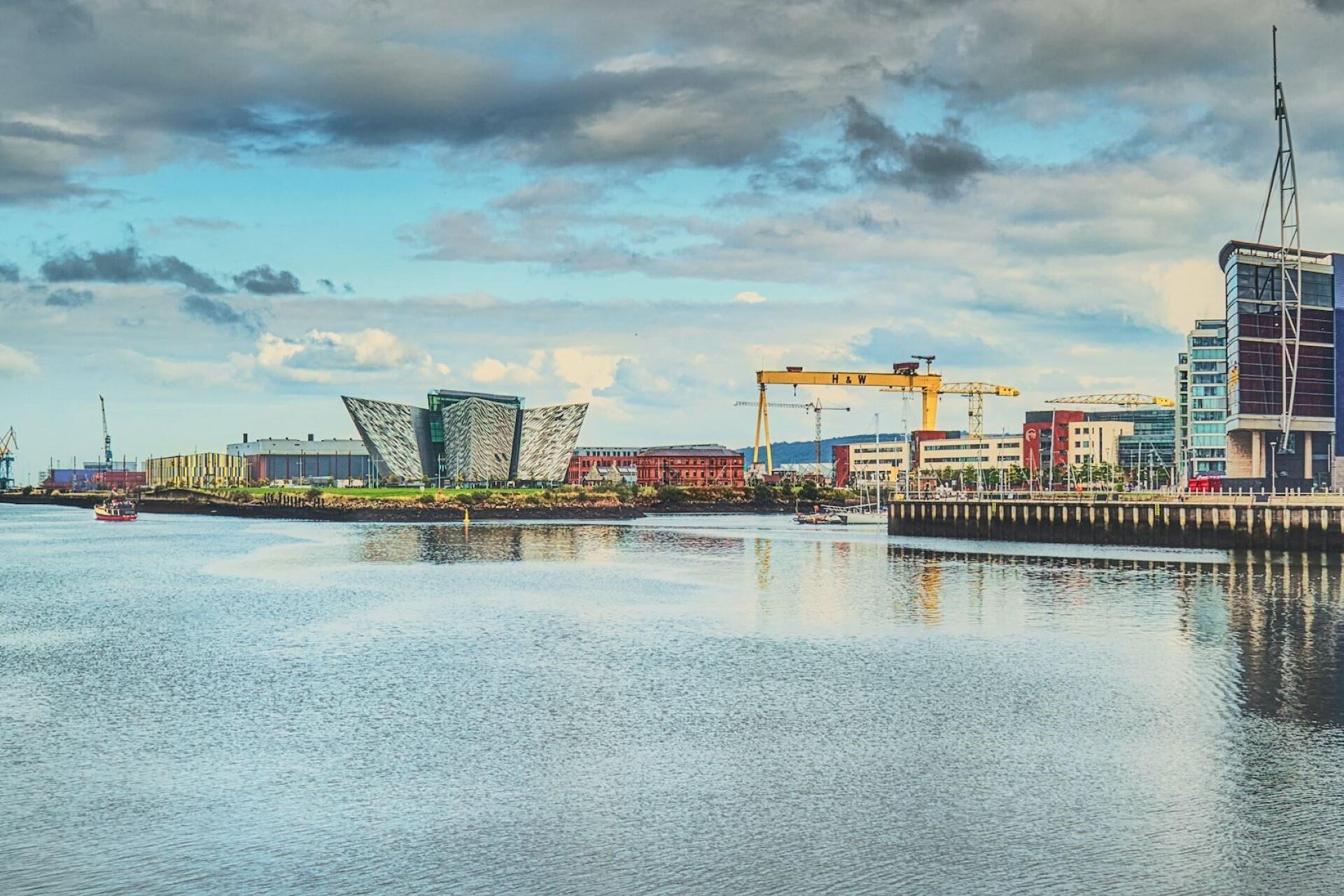 Belfast Docks and the Titanic Museum.