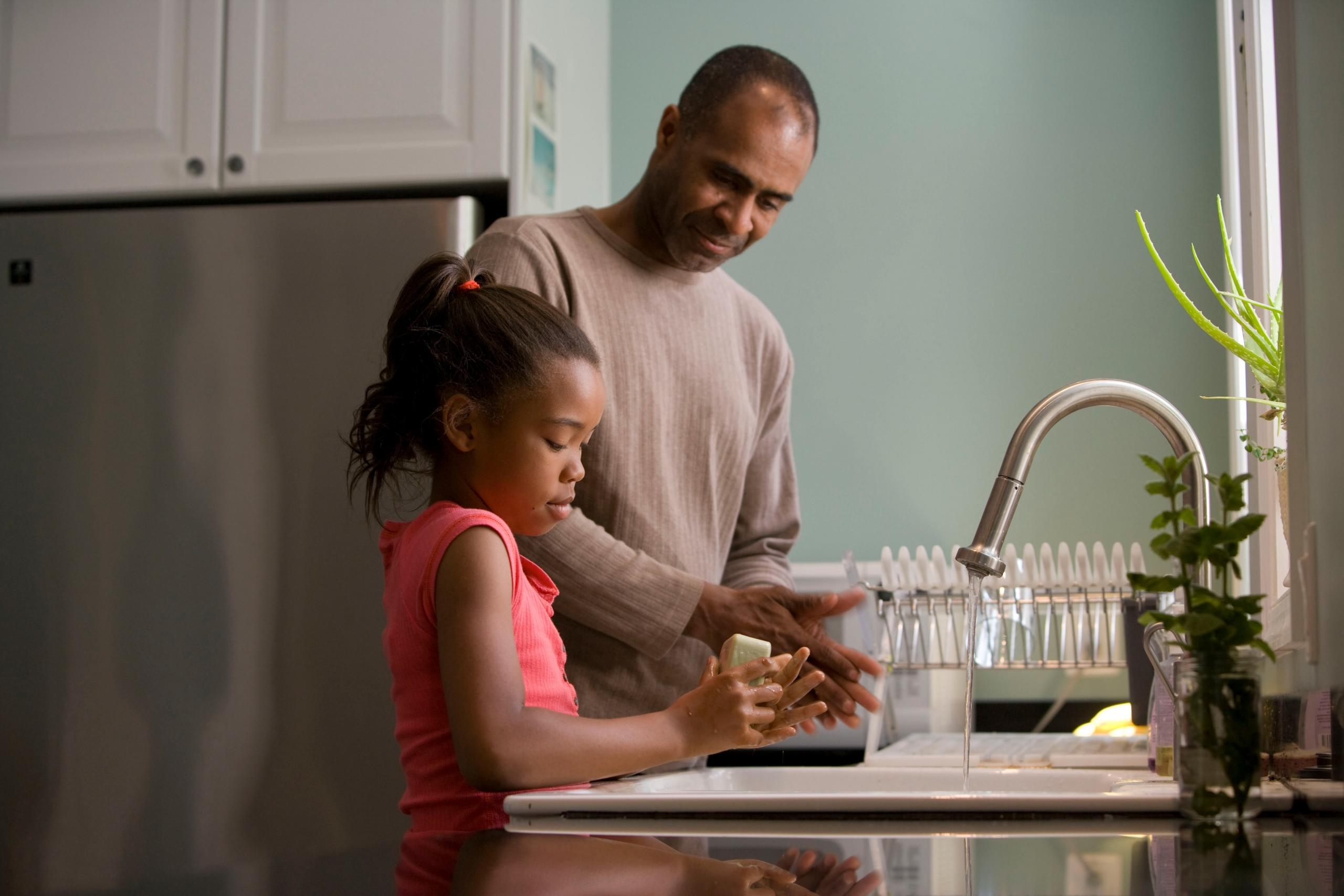 Parent and child at home