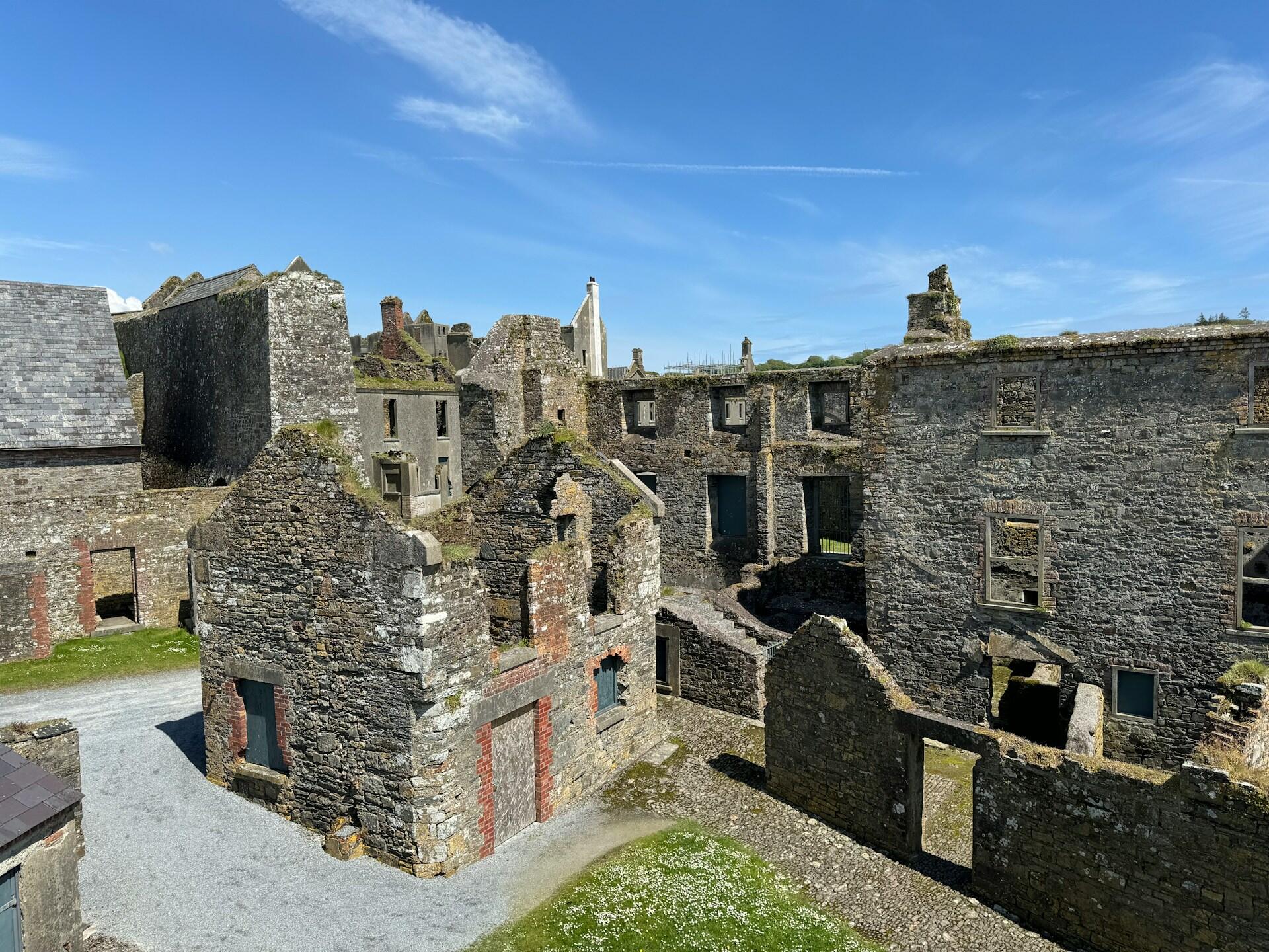 The ruins of a fort on a sunny day.