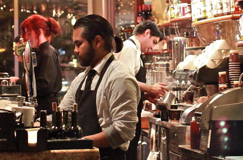 A Barista is trained in Latte Art.