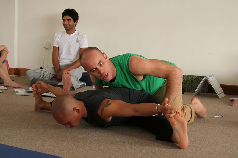 Not every yoga stretching pose is this intense