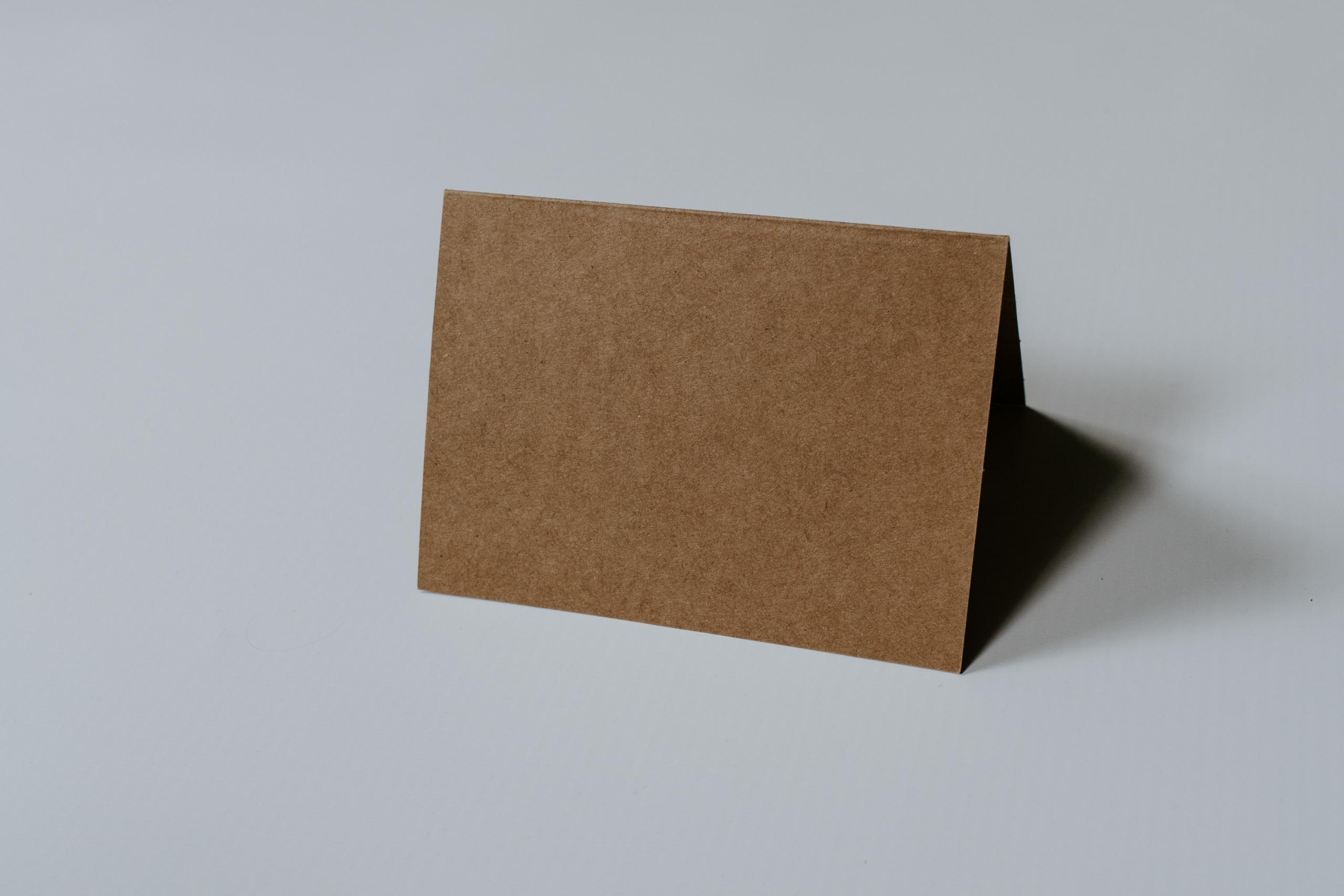 a piece of folded card