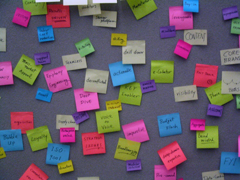 Use sticky notes to keep new vocabulary visible