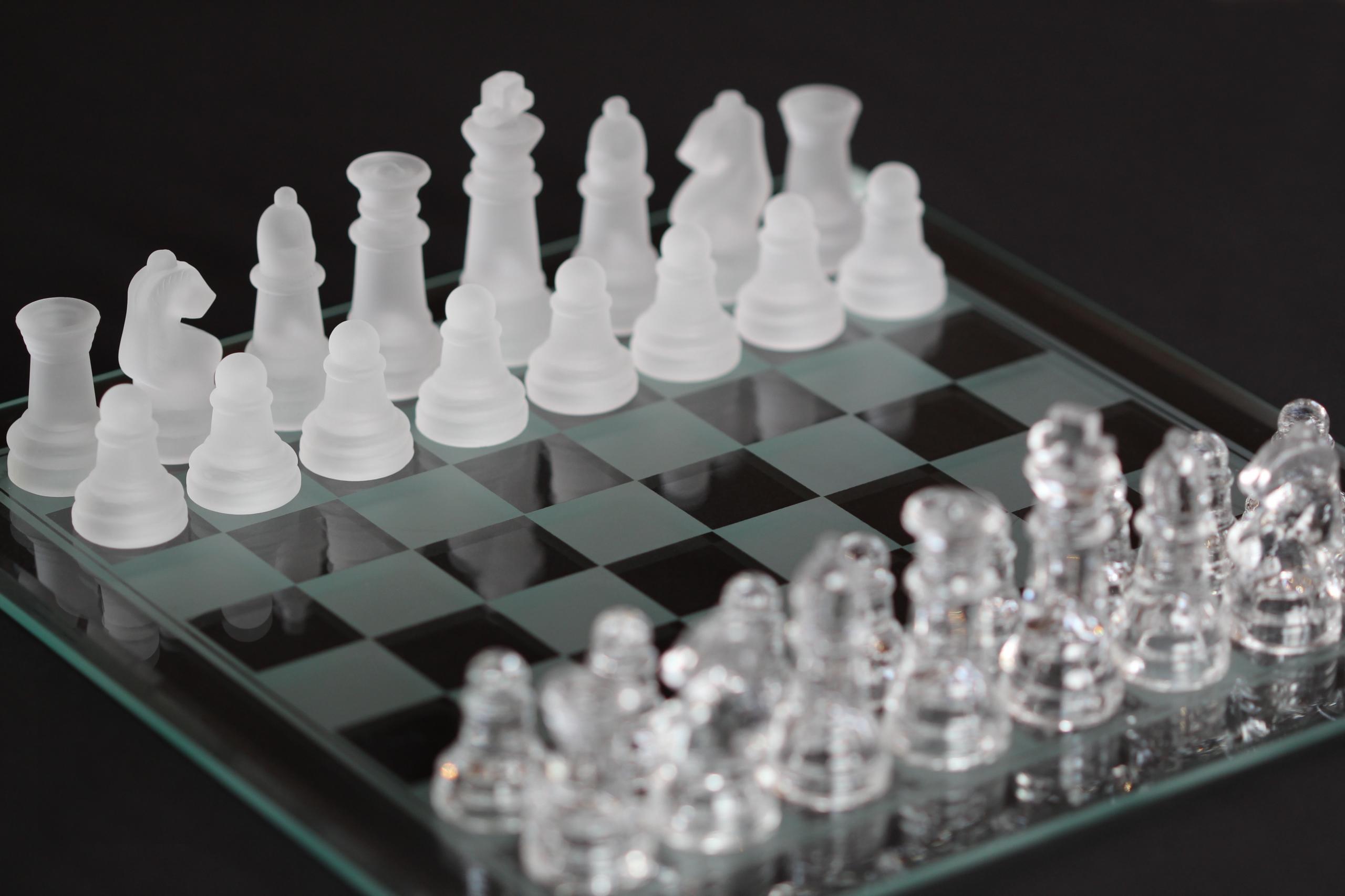 glass chess set