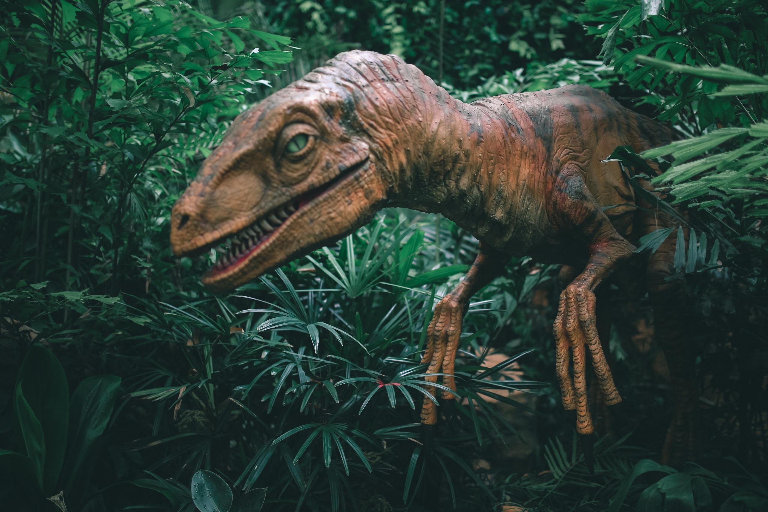 dinosaur in the bushes