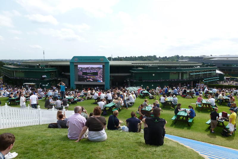 People can enjoy watching the Championships on the giant outdoor screen