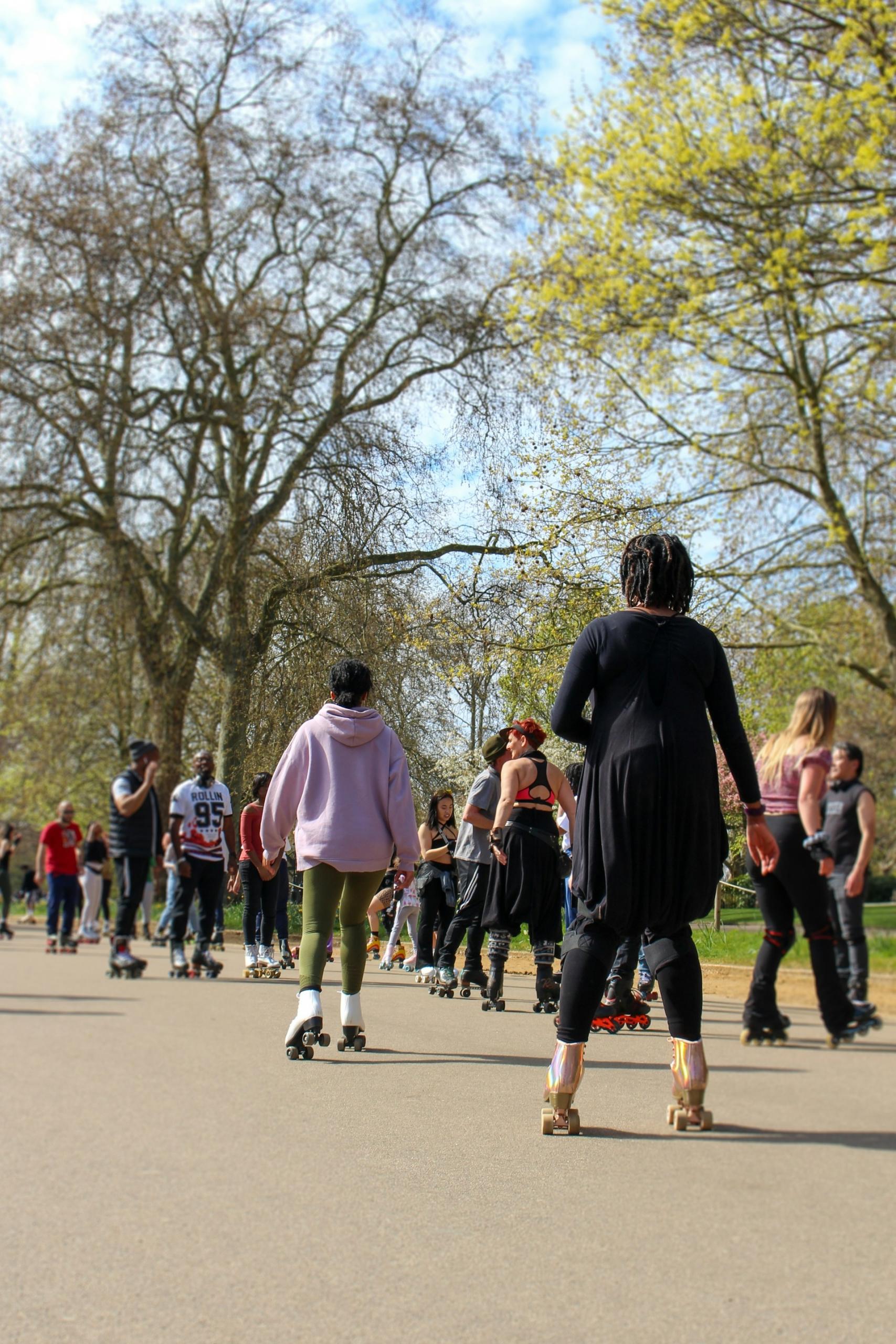 rollerskating at the park