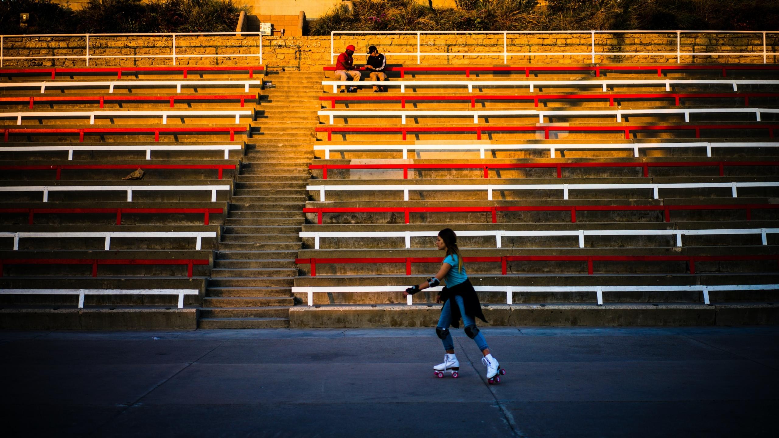 skating in a park