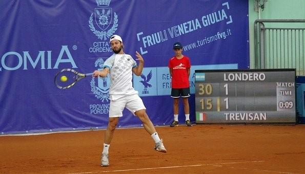A tennis player amidst a match