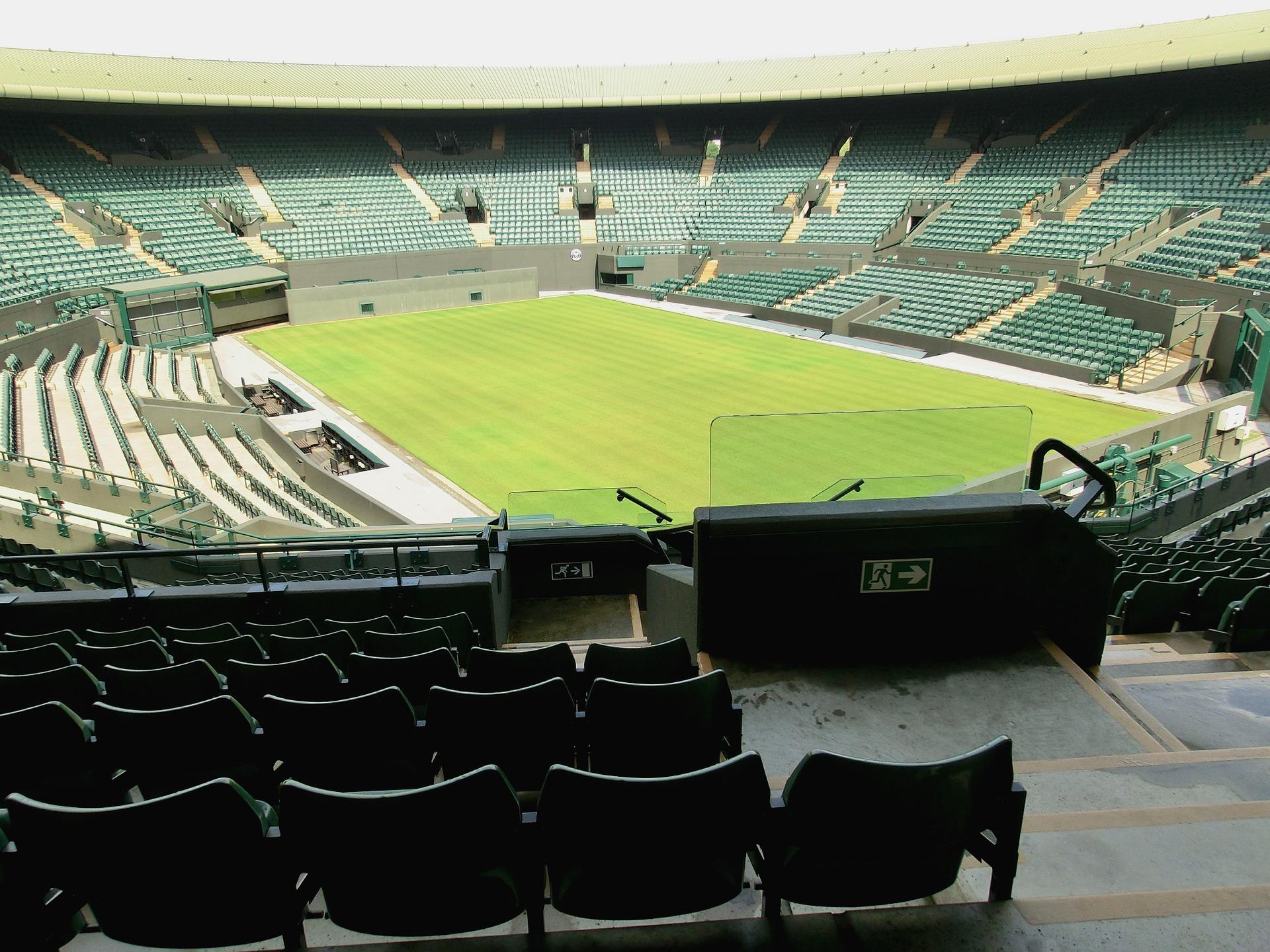 An empty Wimbledon tennis court