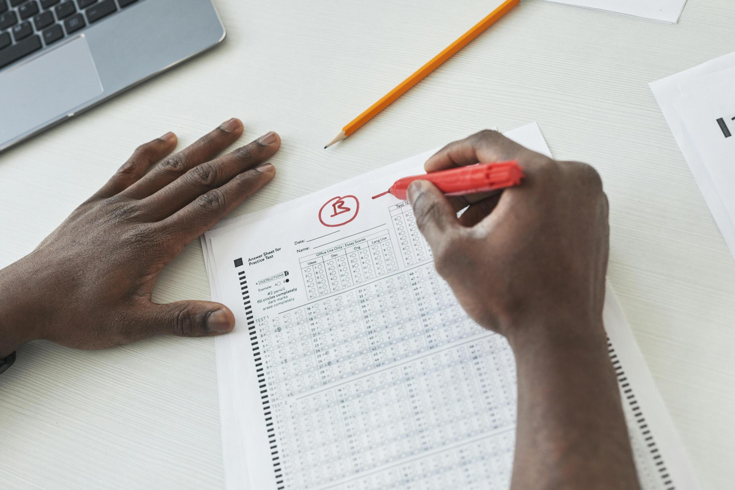 A student is learning from his past exams to improve further