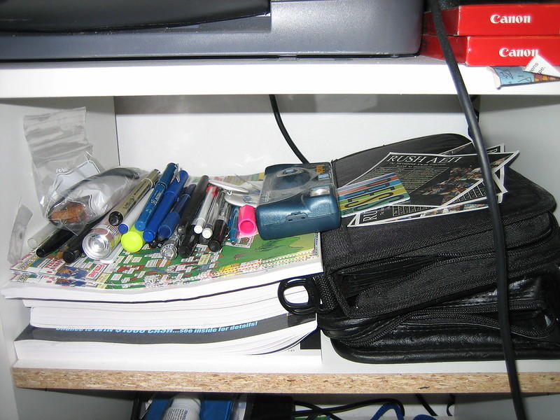 It's best to keep your supplies in a pencil case rather than so messily