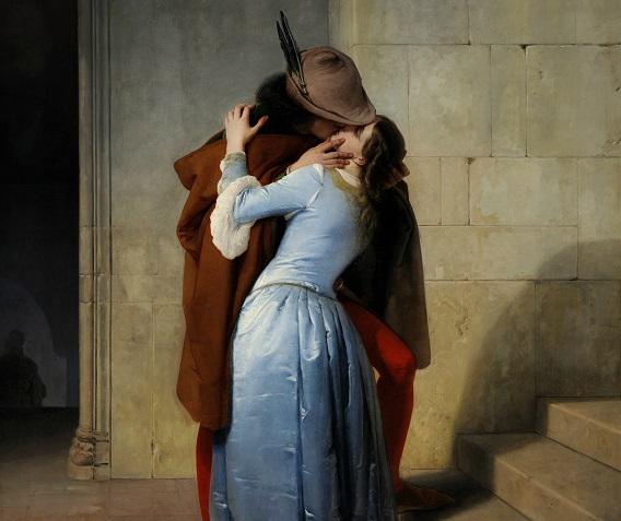 The passion is clear but the kiss is just a suggestion