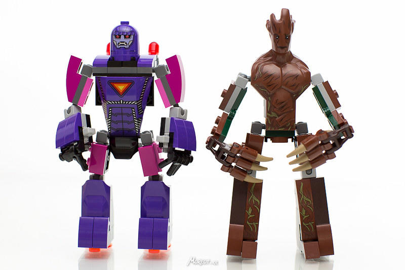 Groot is thus proportioned, as per this Lego figure