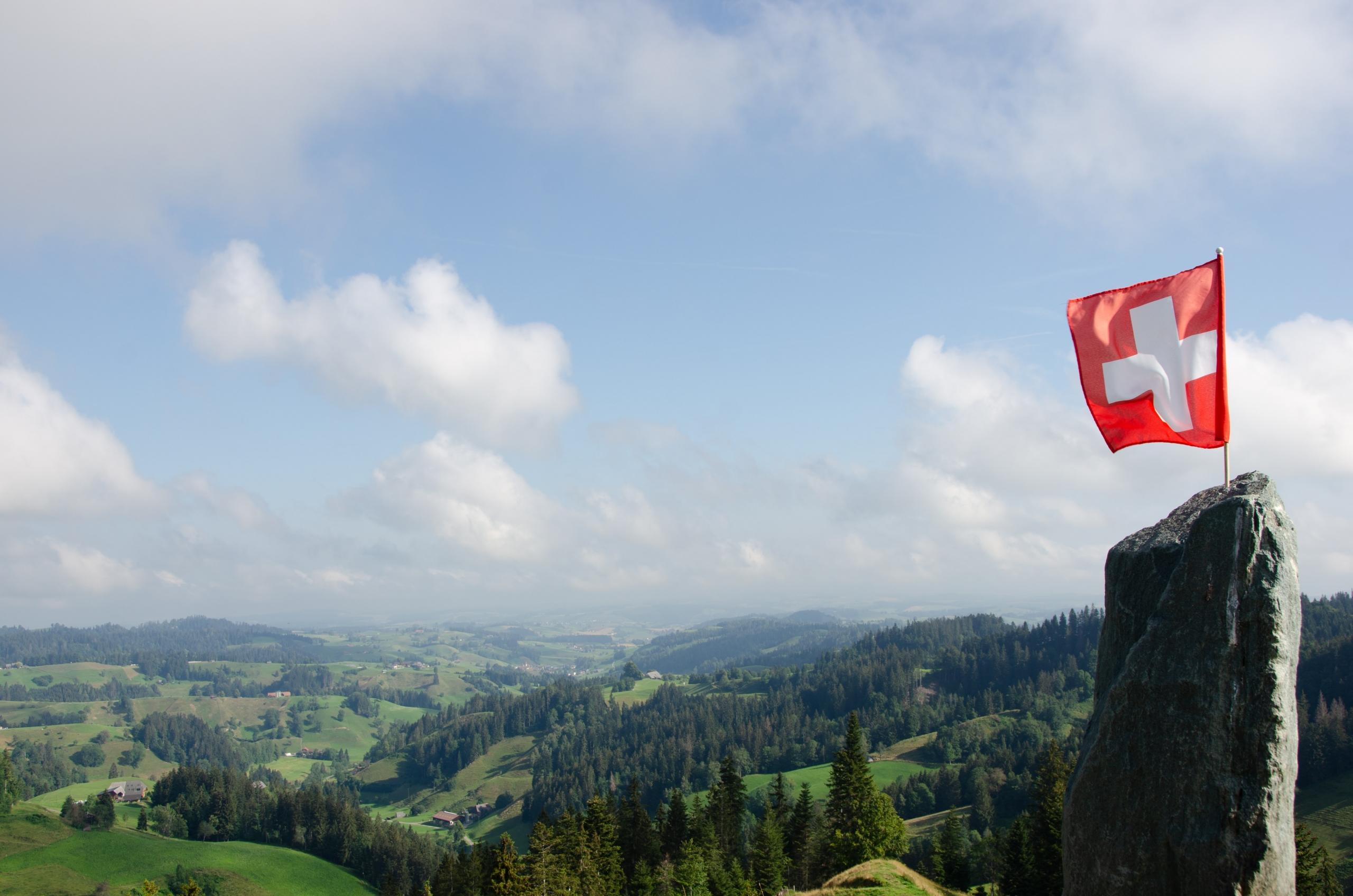 swiss flag landscape