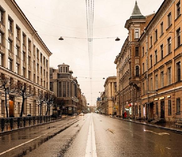 Peski and other Russian streets were deserted during the pandemic