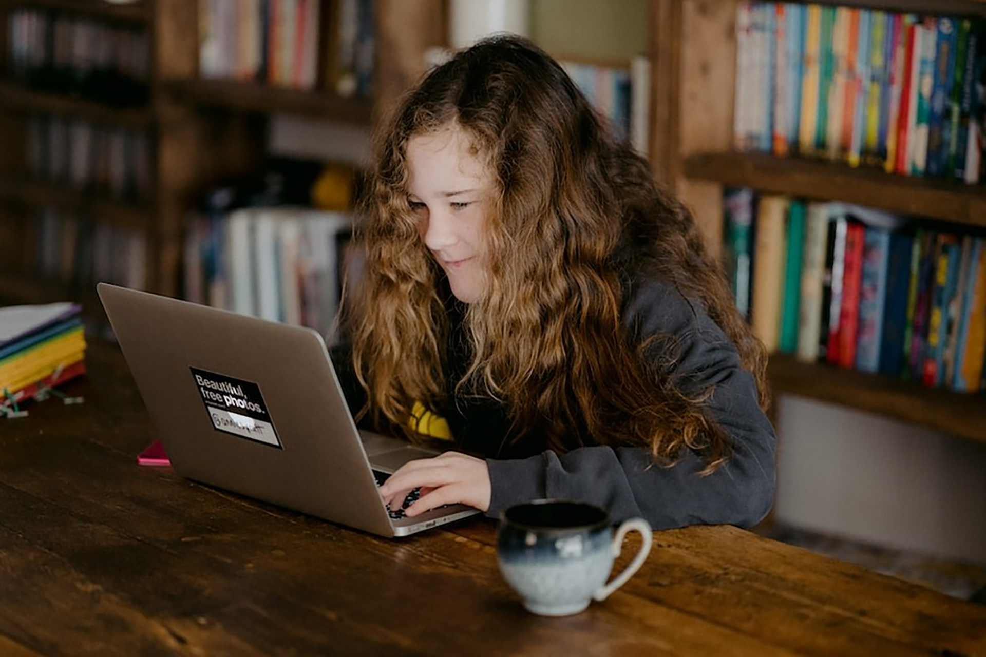A Student Taking Online Korean Class