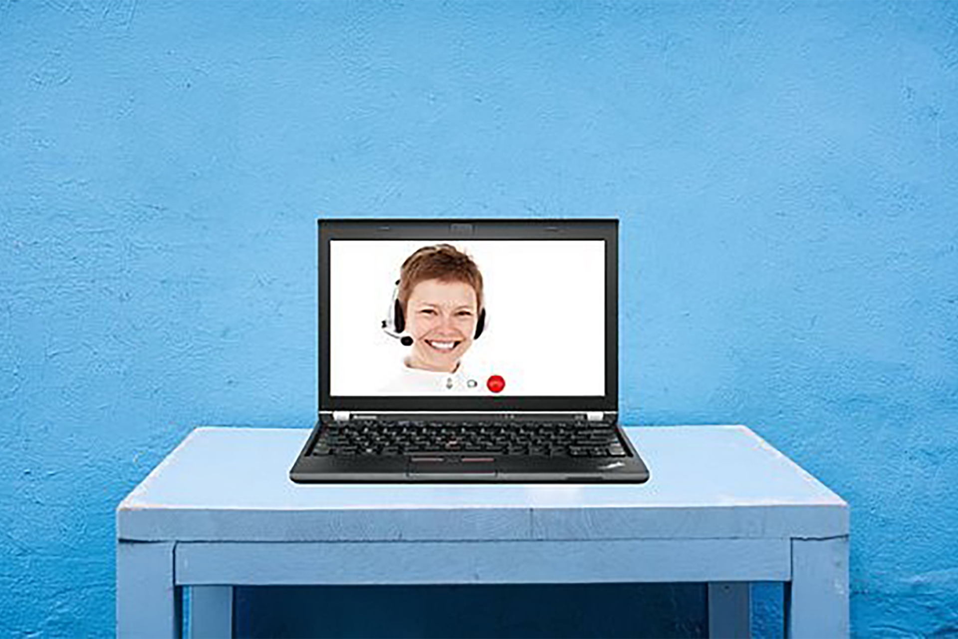 An online private tutor delivering a webinar