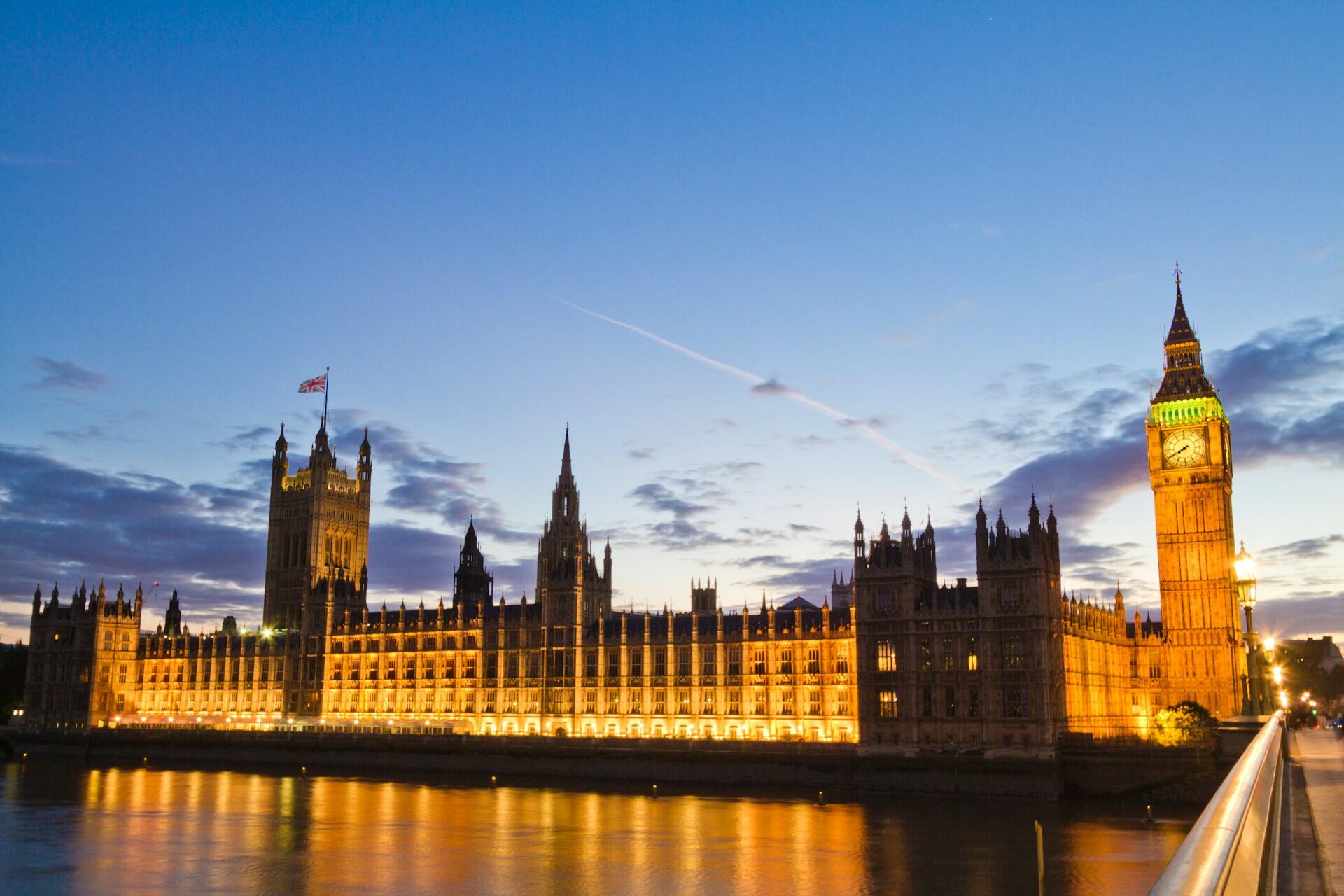 Westminster and Big Ben in London, UK.
