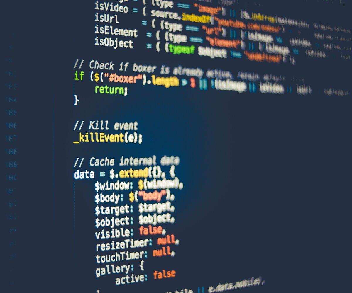 A computer showing code