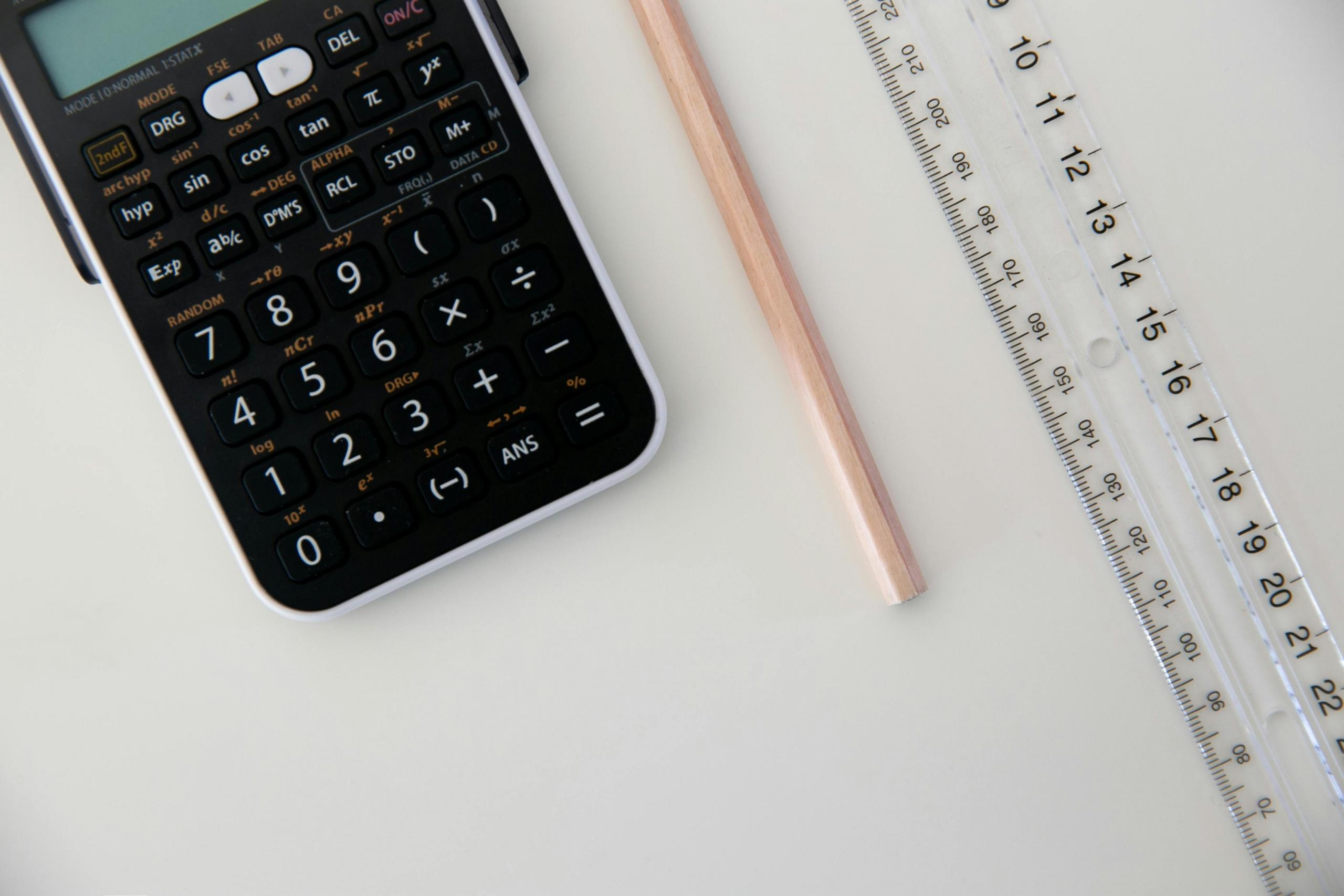 Mathematical instruments on a table