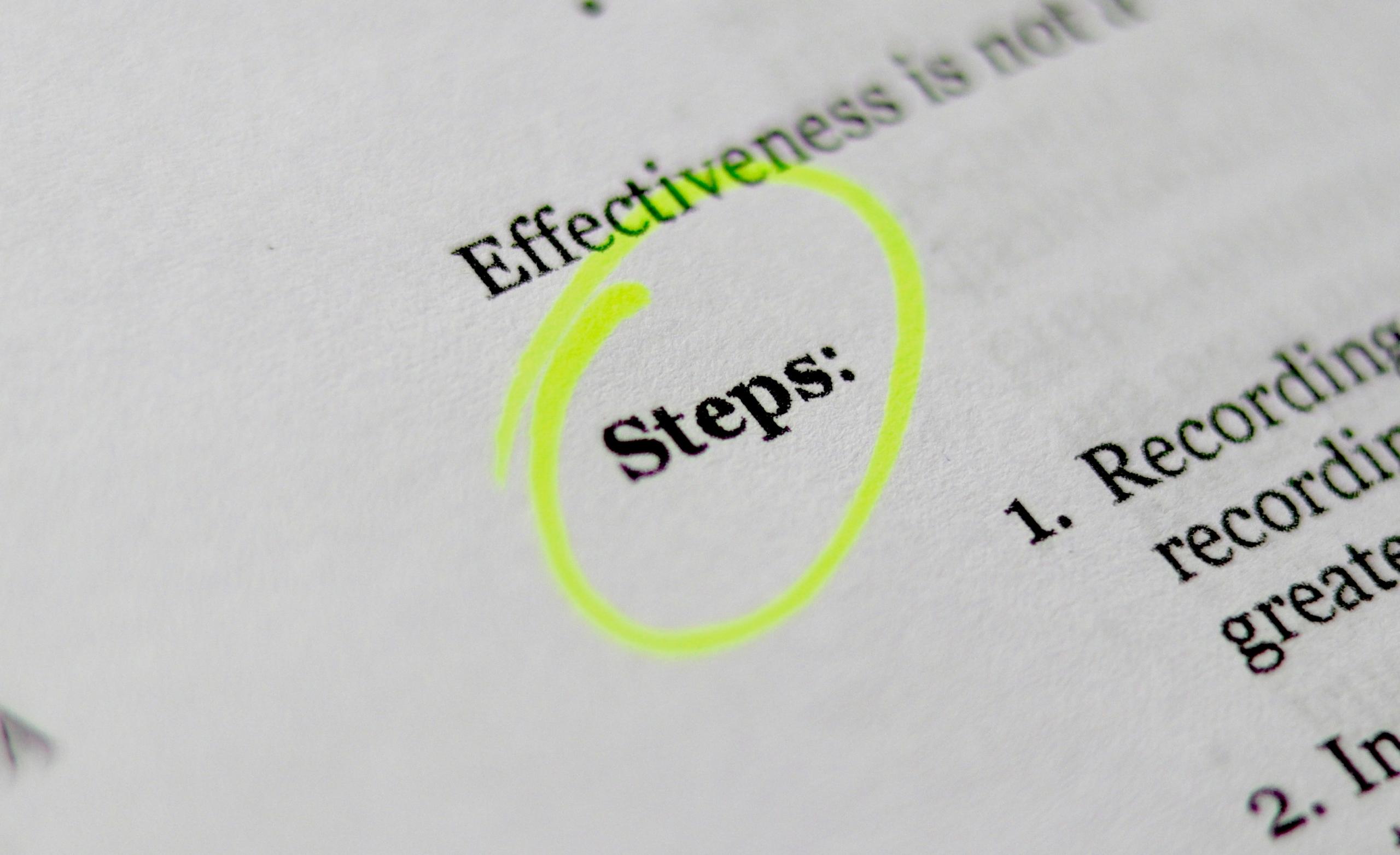 highlighting the steps of an exam question in a yellow highlighter 