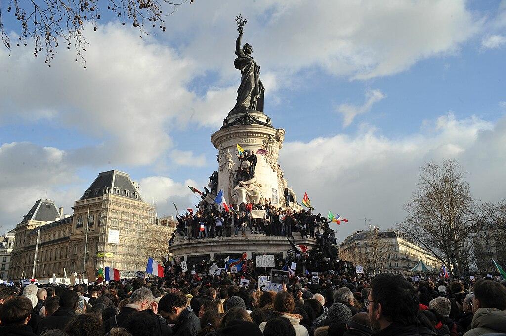 Protests for Charlie Hebdo Victims in Paris