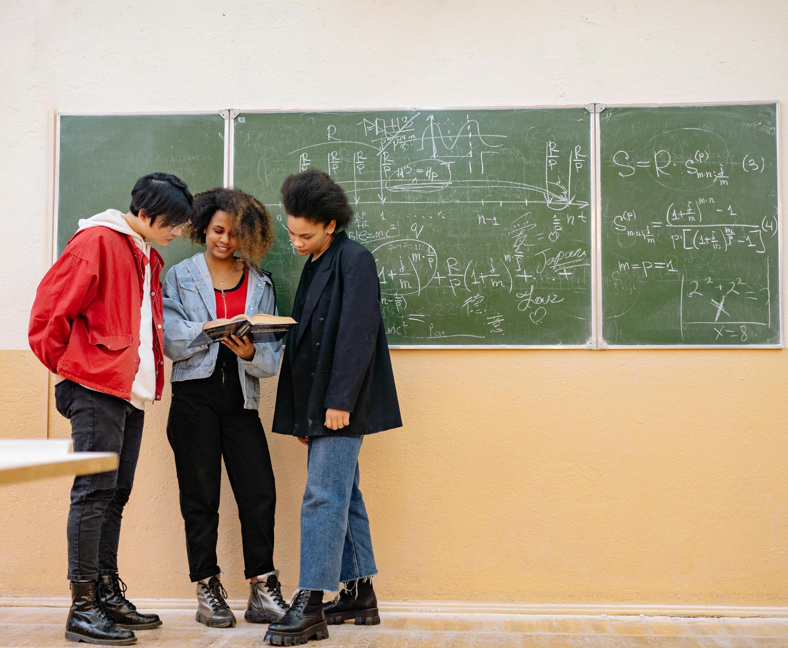 Group of Students Studying their Lesson Together
