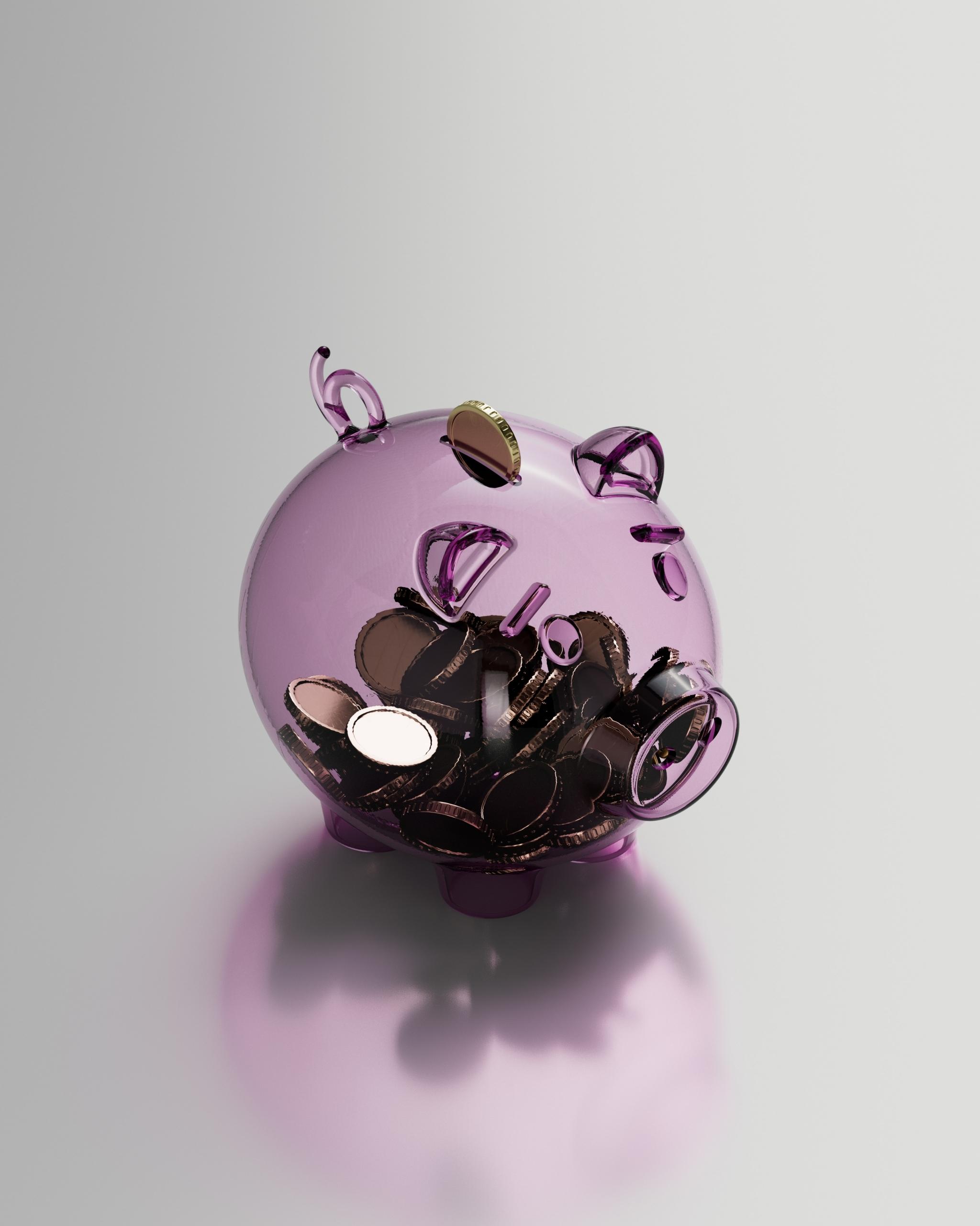 Pink piggy bank