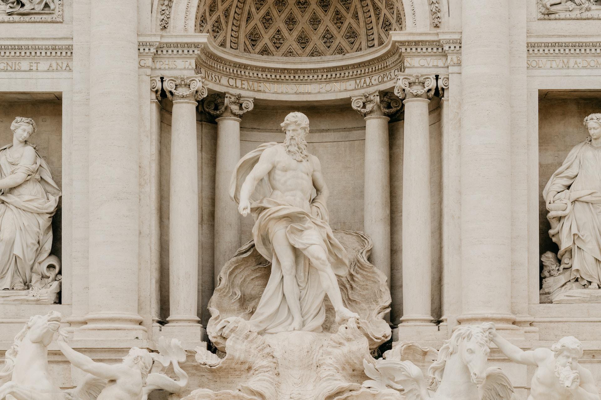 The 'Fontana di Trevi' in the ancient Roman city of Rome.