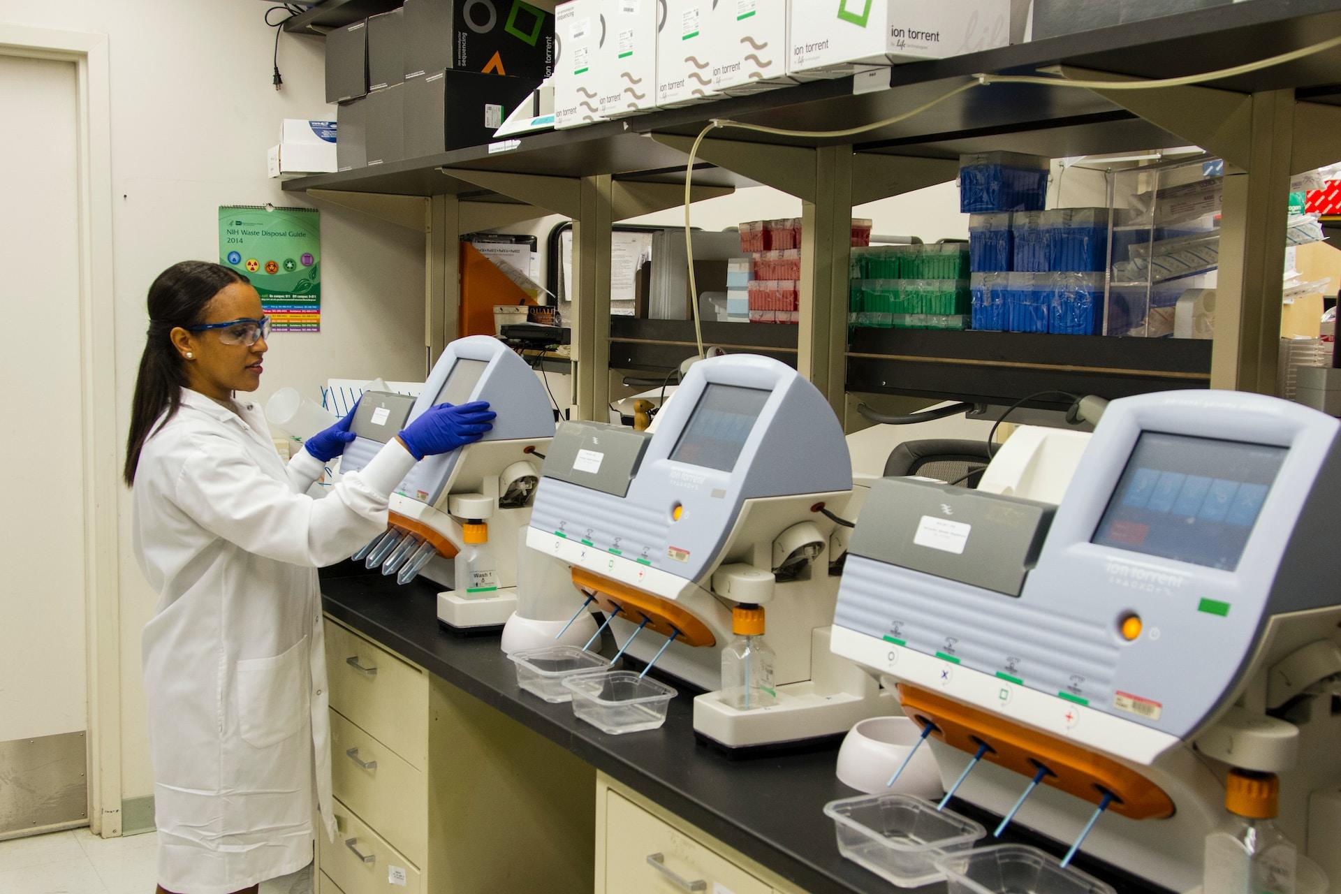 A scientist working in a lab.