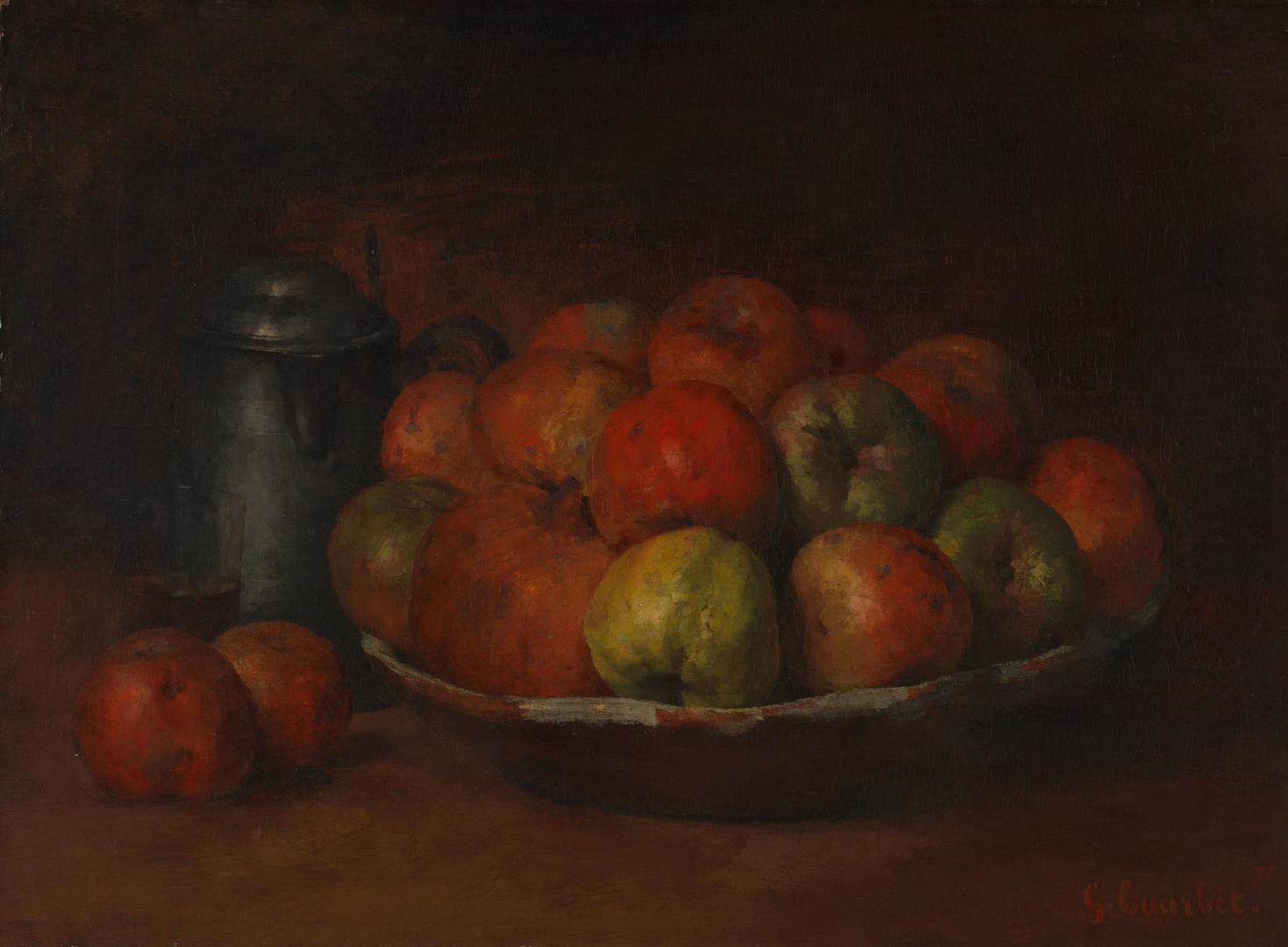 "Still Life With Apples and a Pomegranate" by Gustave Courbet in 1871-72.