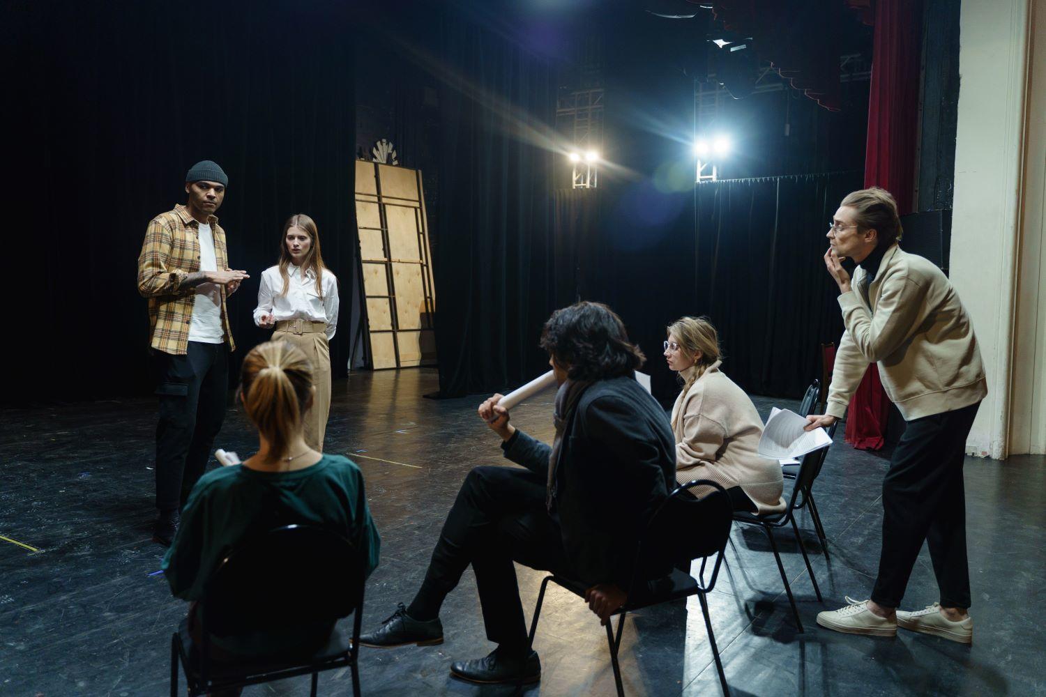 People on stage