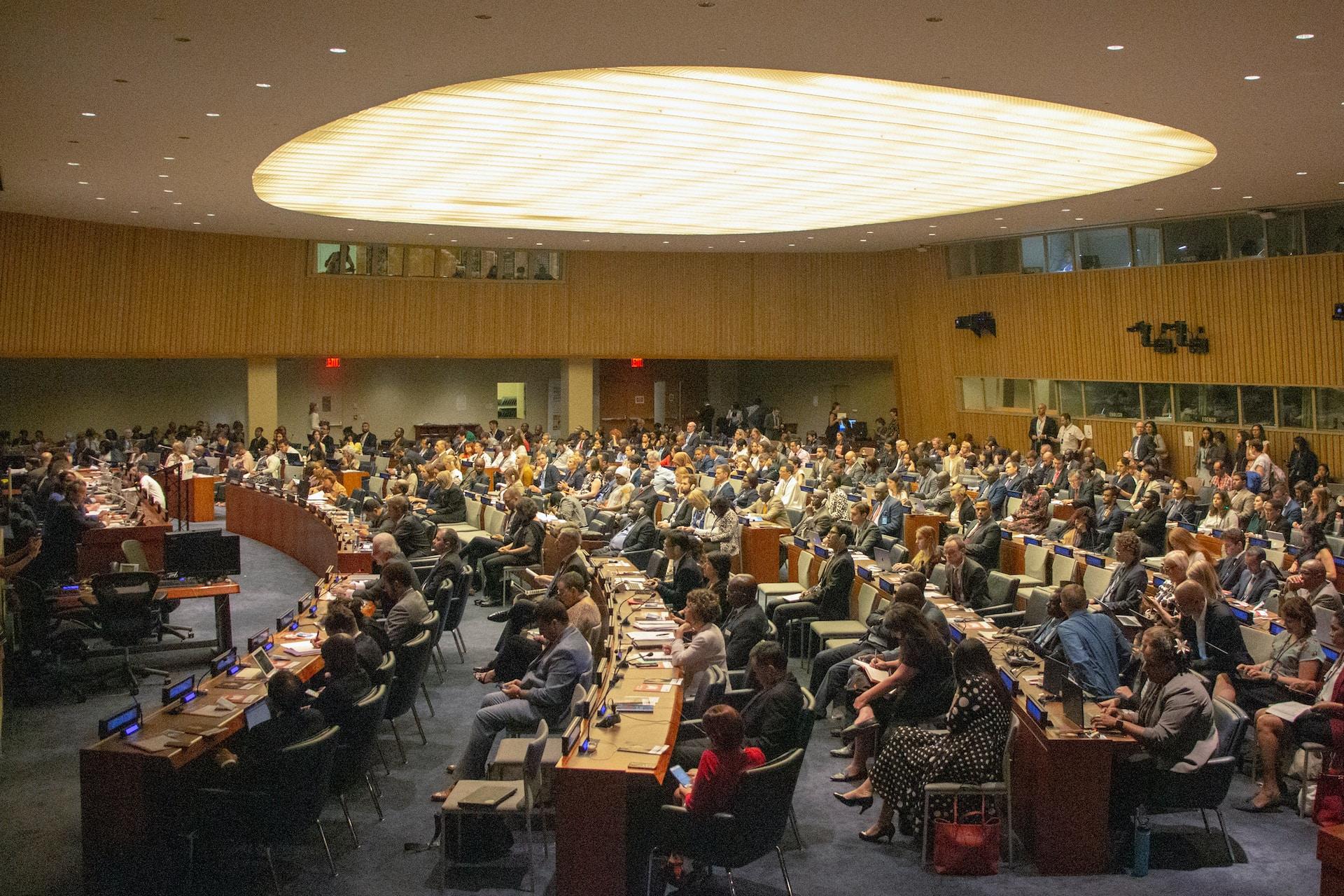 Delegates from around the world gather at the UN High-level Political Forum on Sustainable Development at the UN Headquarters in New York City.