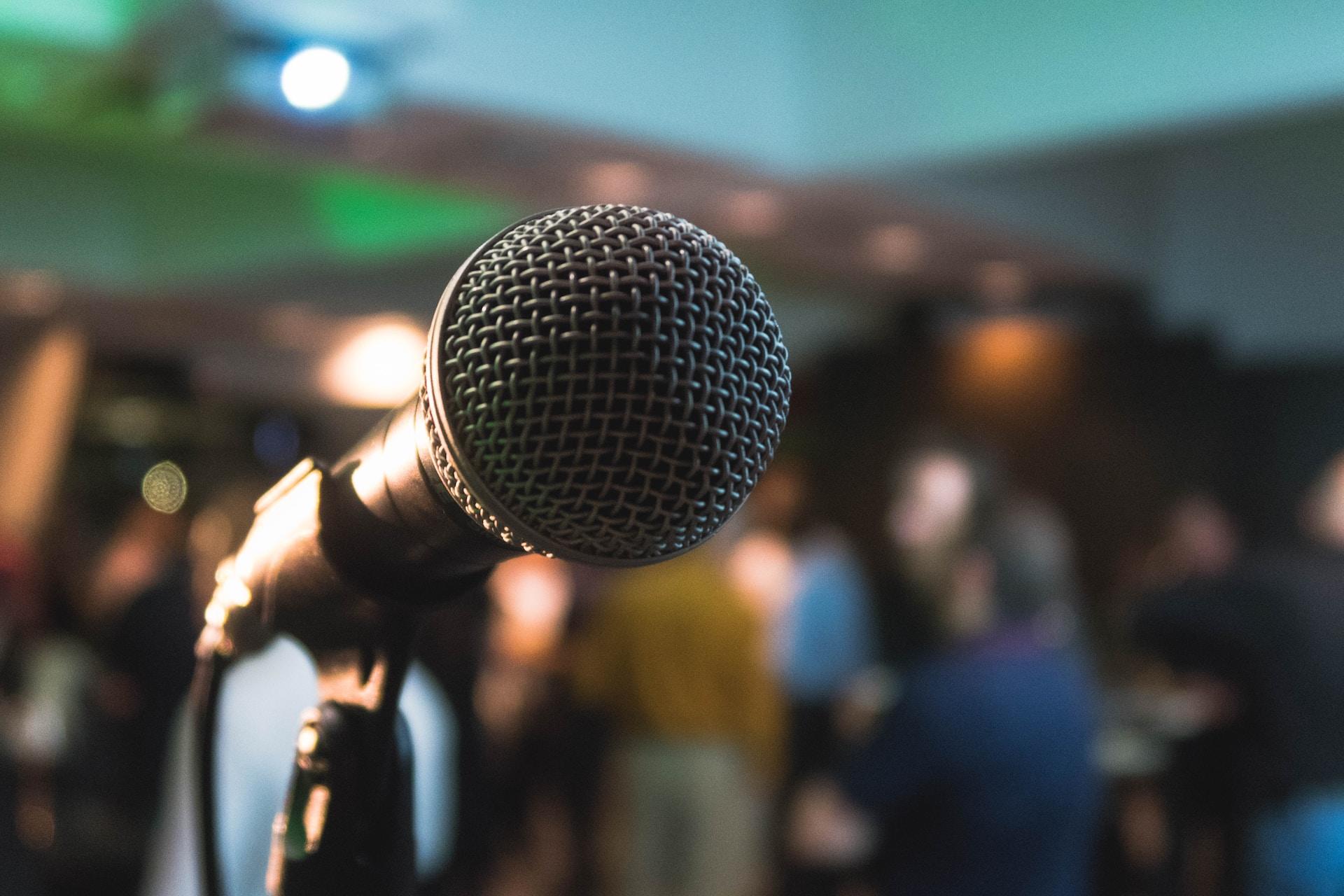 A closeup of a microphone.