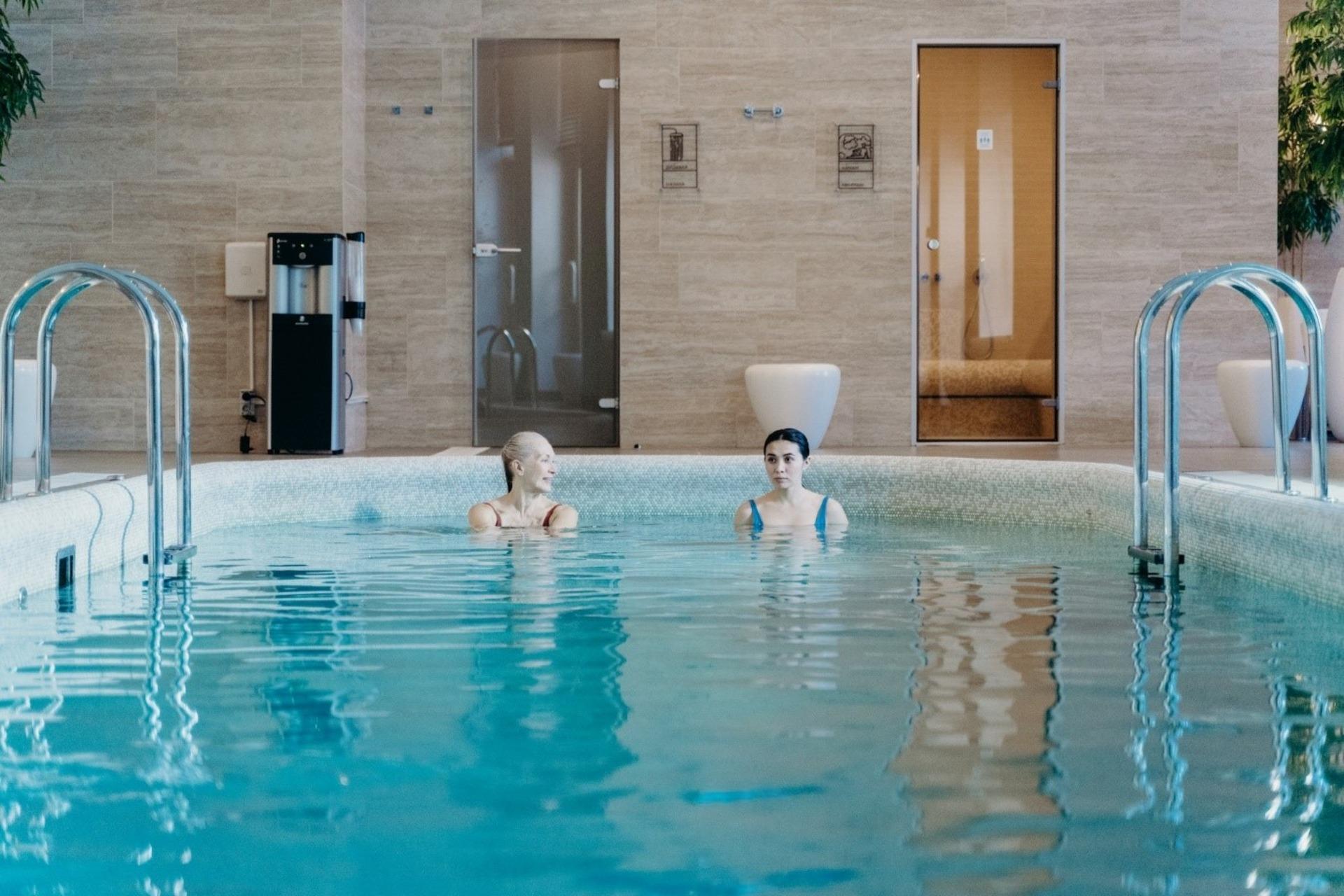 Two women in a swimming pool