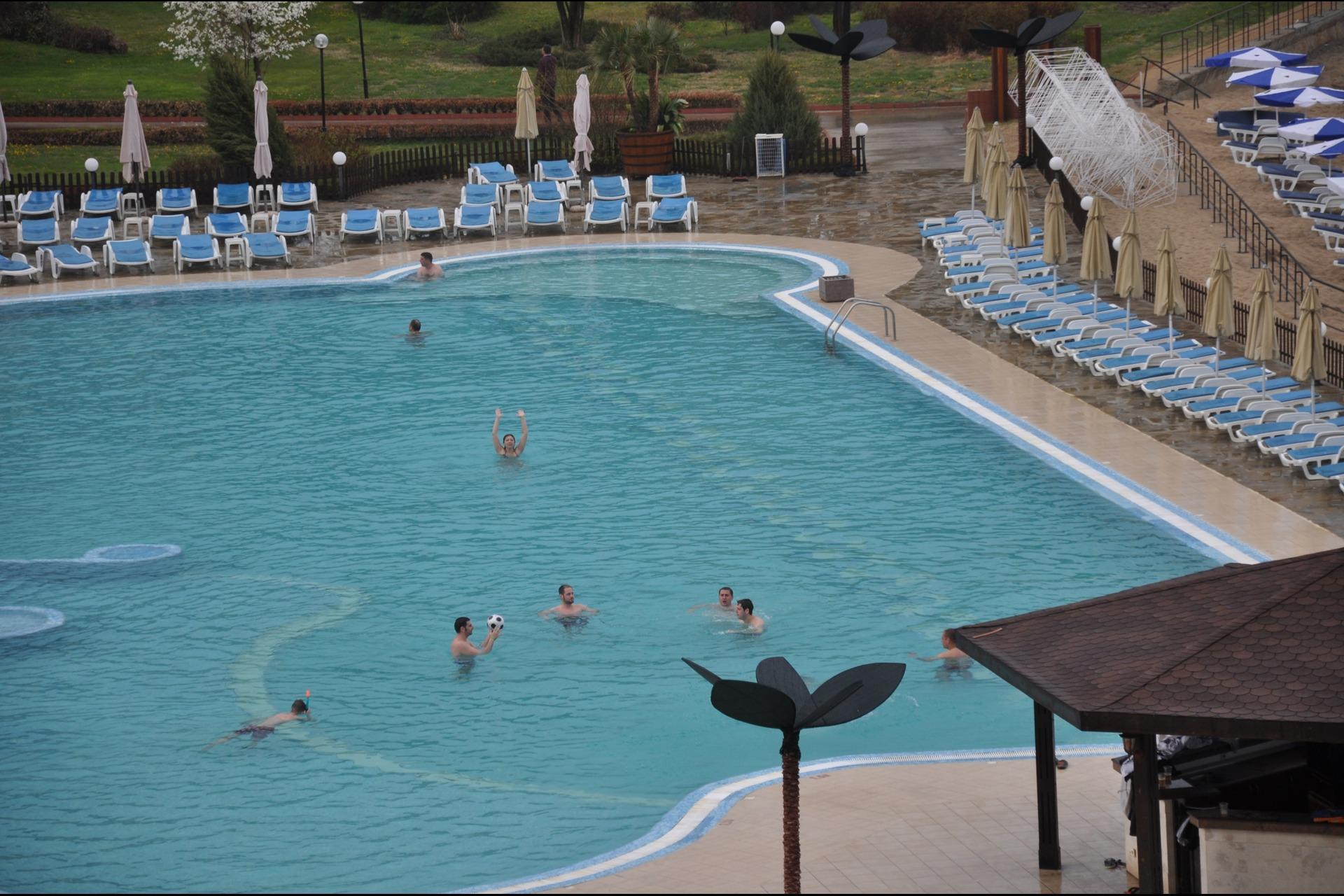 Swimmers playing water sport