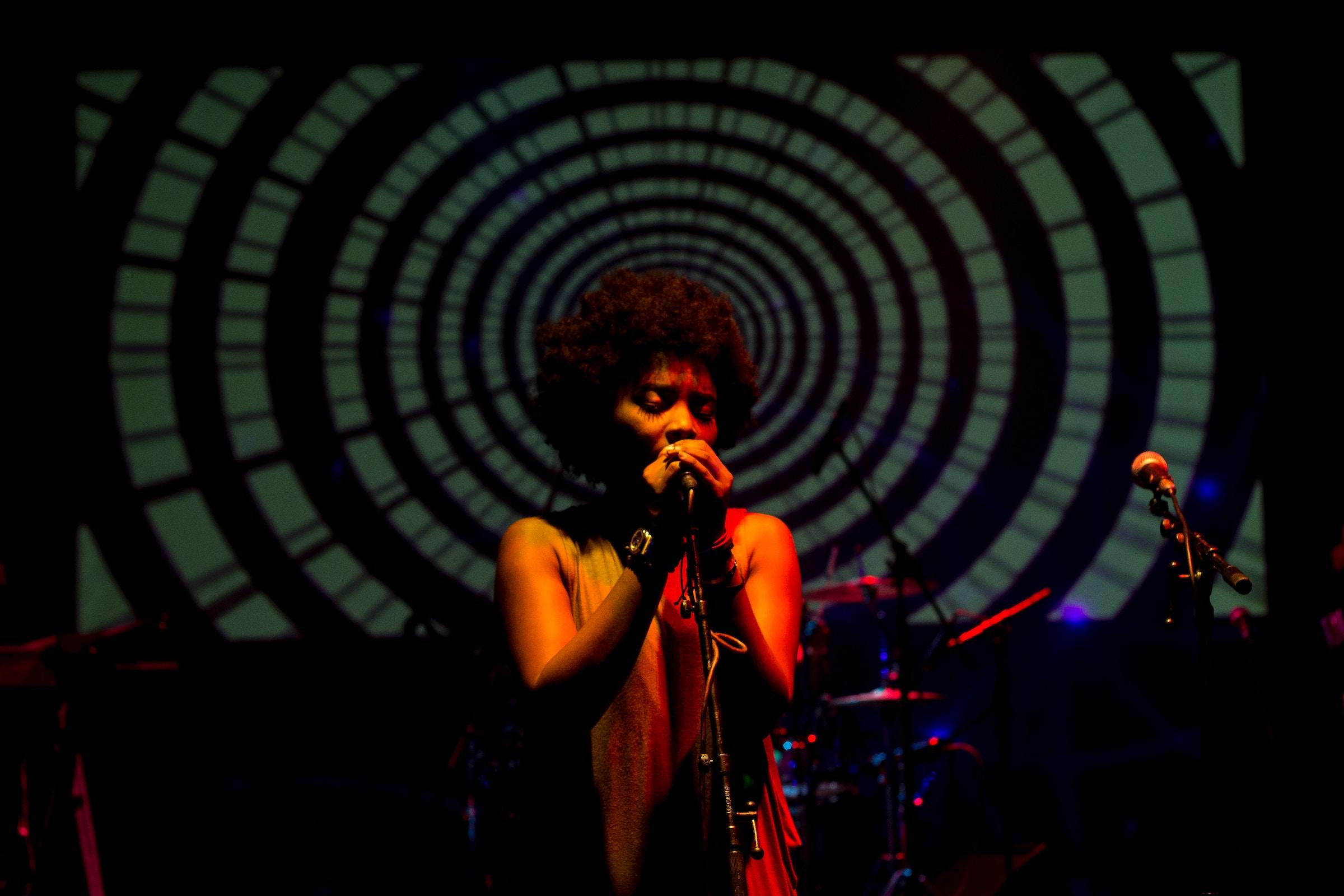 Singer on stage