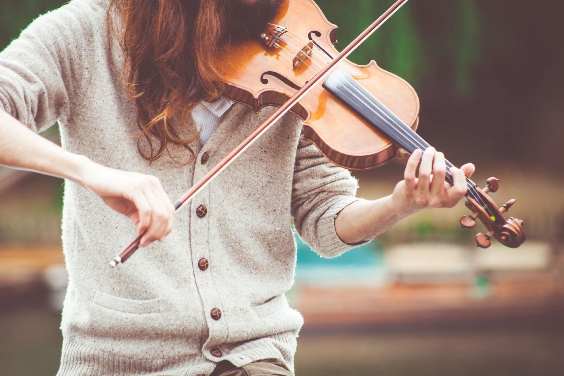 A violinist performing.