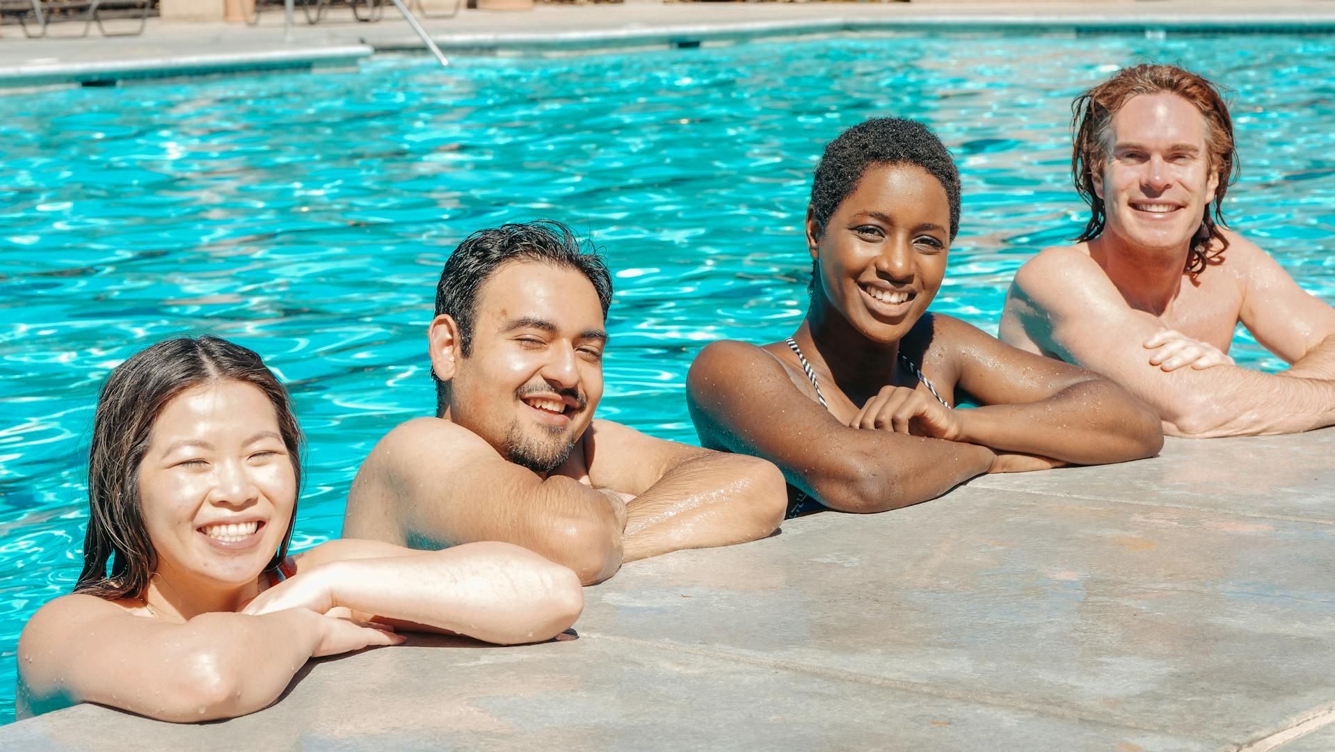 people enjoying in swimming pool