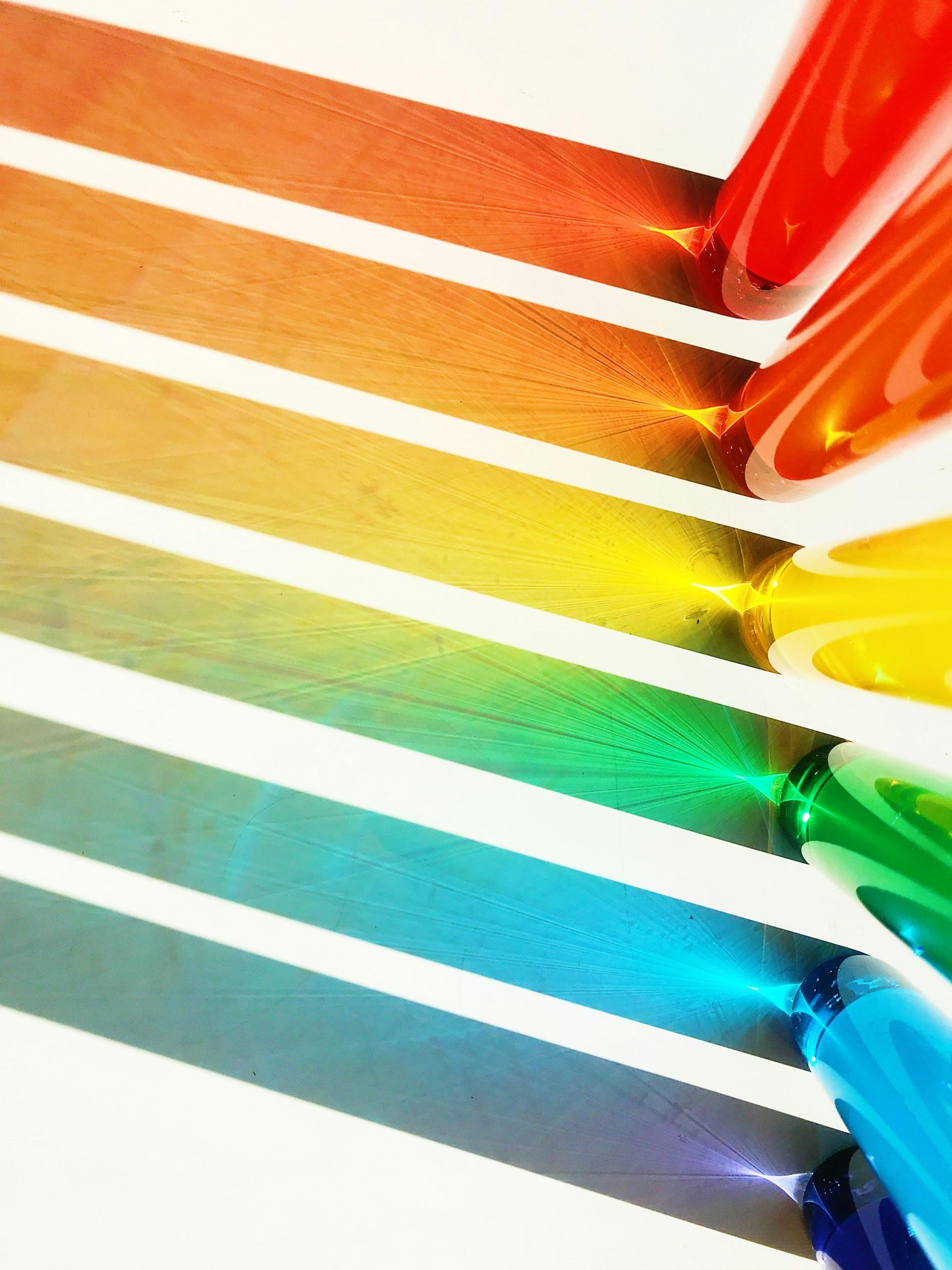 test tubes in every colour of the rainbow