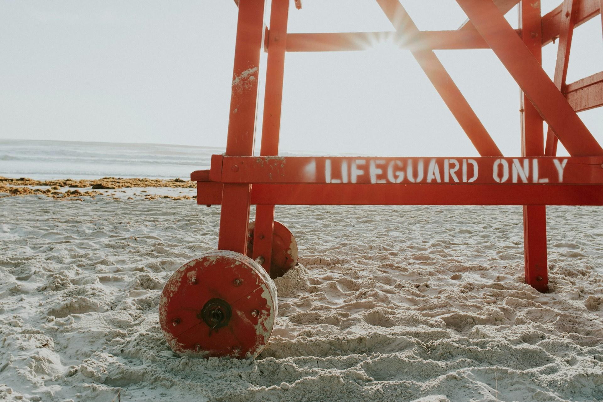 A closeup of a lifeguard post in Daytona, USA.